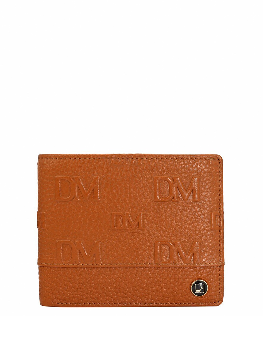 

Da Milano Typography Printed Leather Two Fold Wallet, Orange