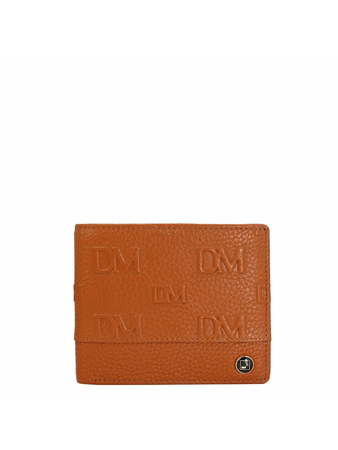

Da Milano Men Textured Leather Two Fold Wallet, Orange