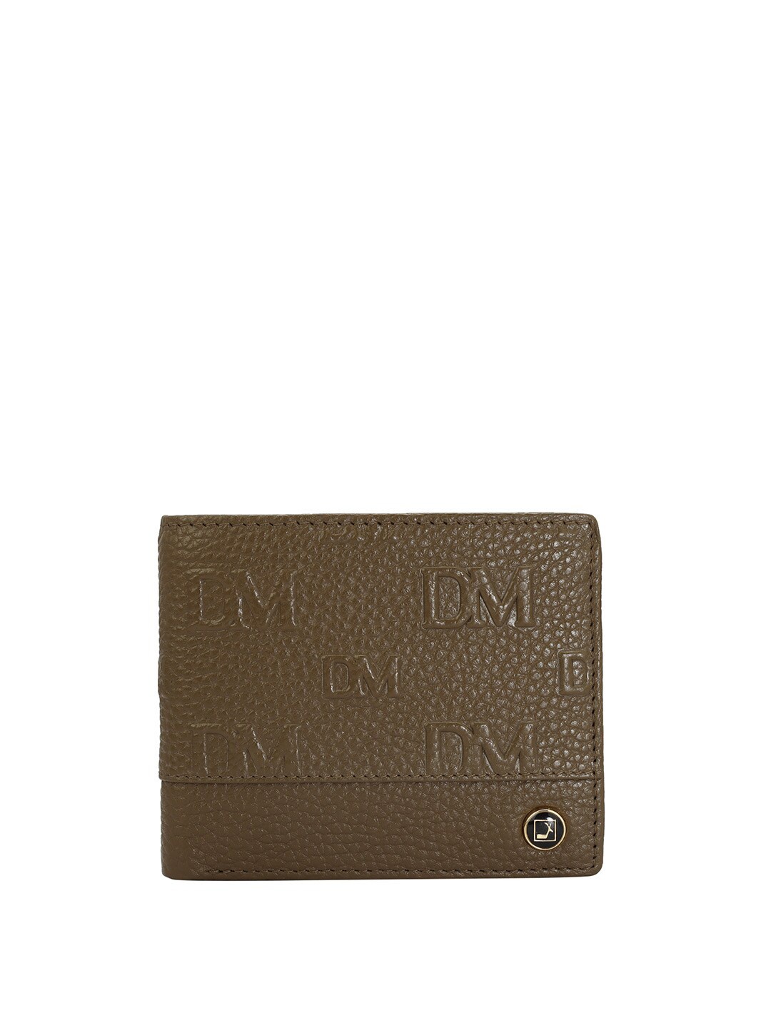 

Da Milano Men Textured Leather Two Fold Wallet, Brown