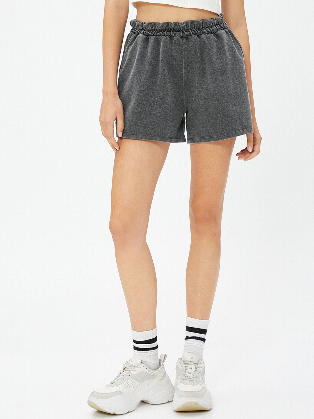 

Koton Women Mid Rise Shorts, Grey