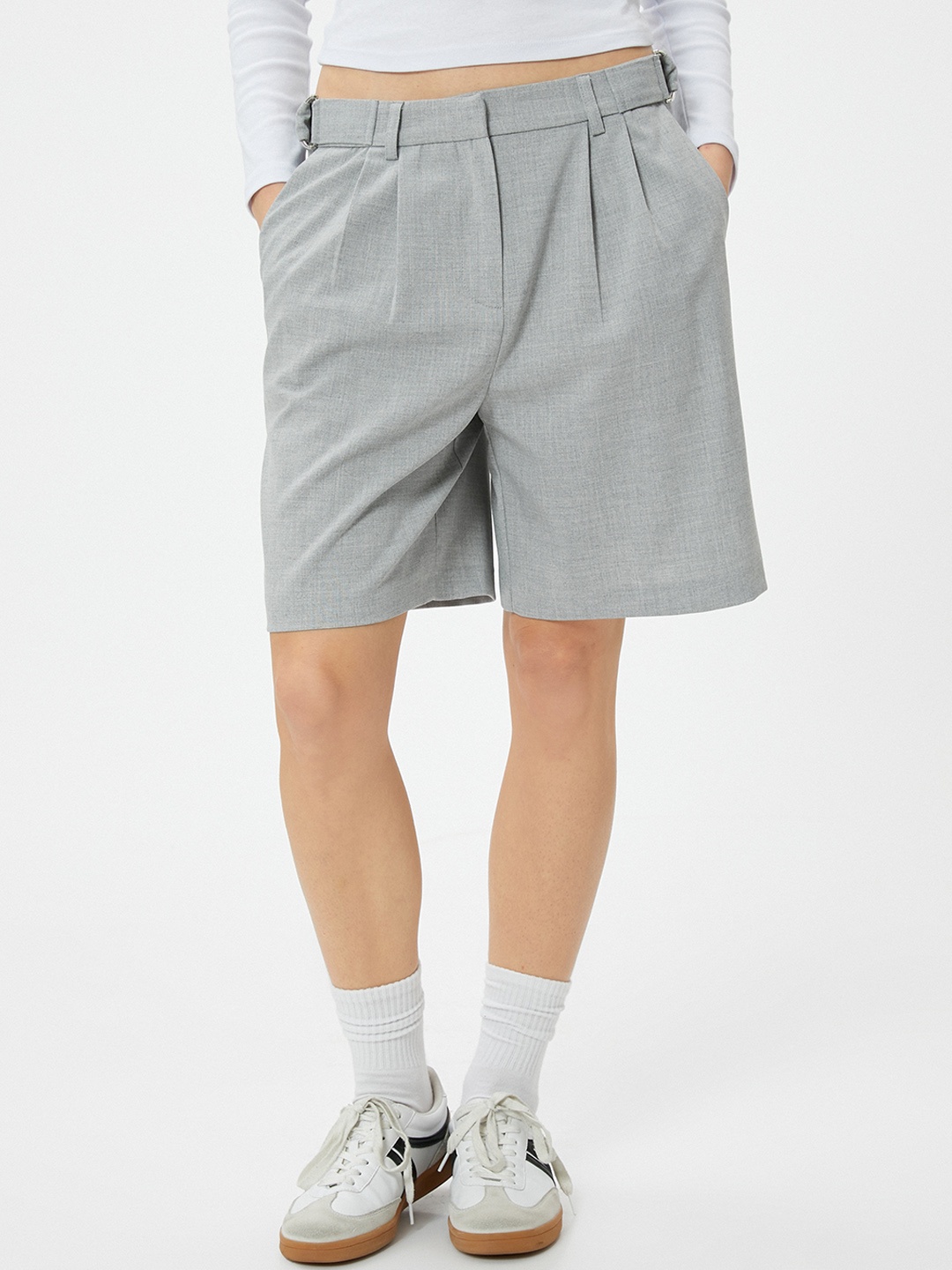 

Koton Women Mid Rise Shorts, Grey
