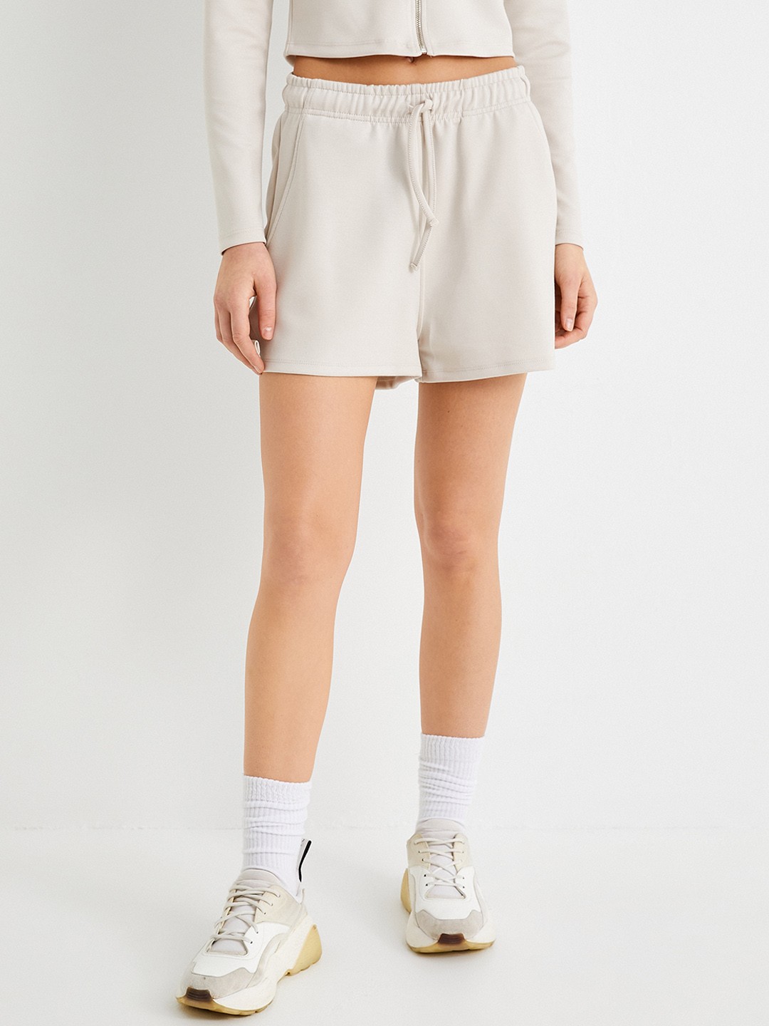 

Koton Women Mid Rise Shorts, Grey