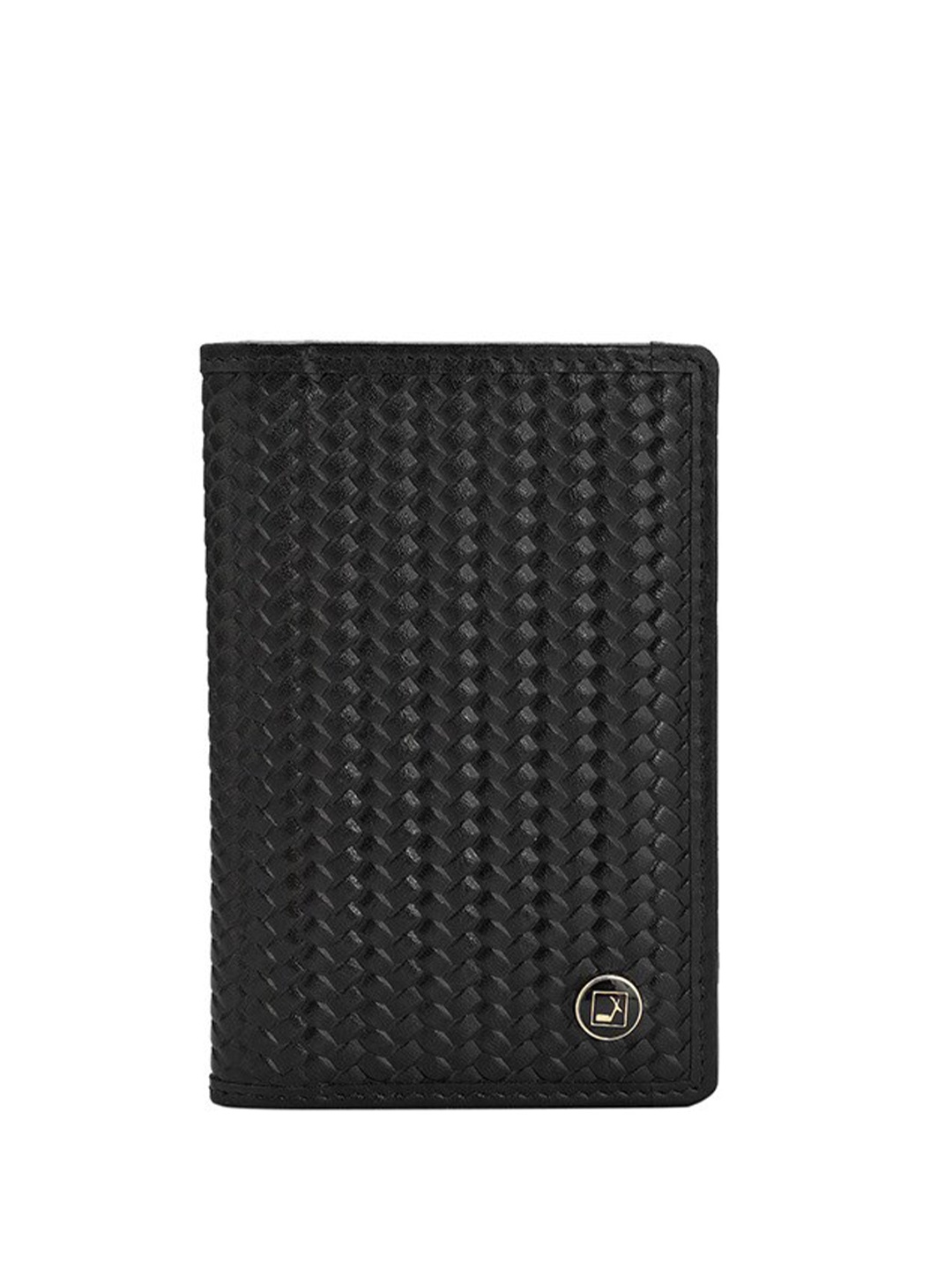 

Da Milano Unisex Textured Leather Card Holder, Black