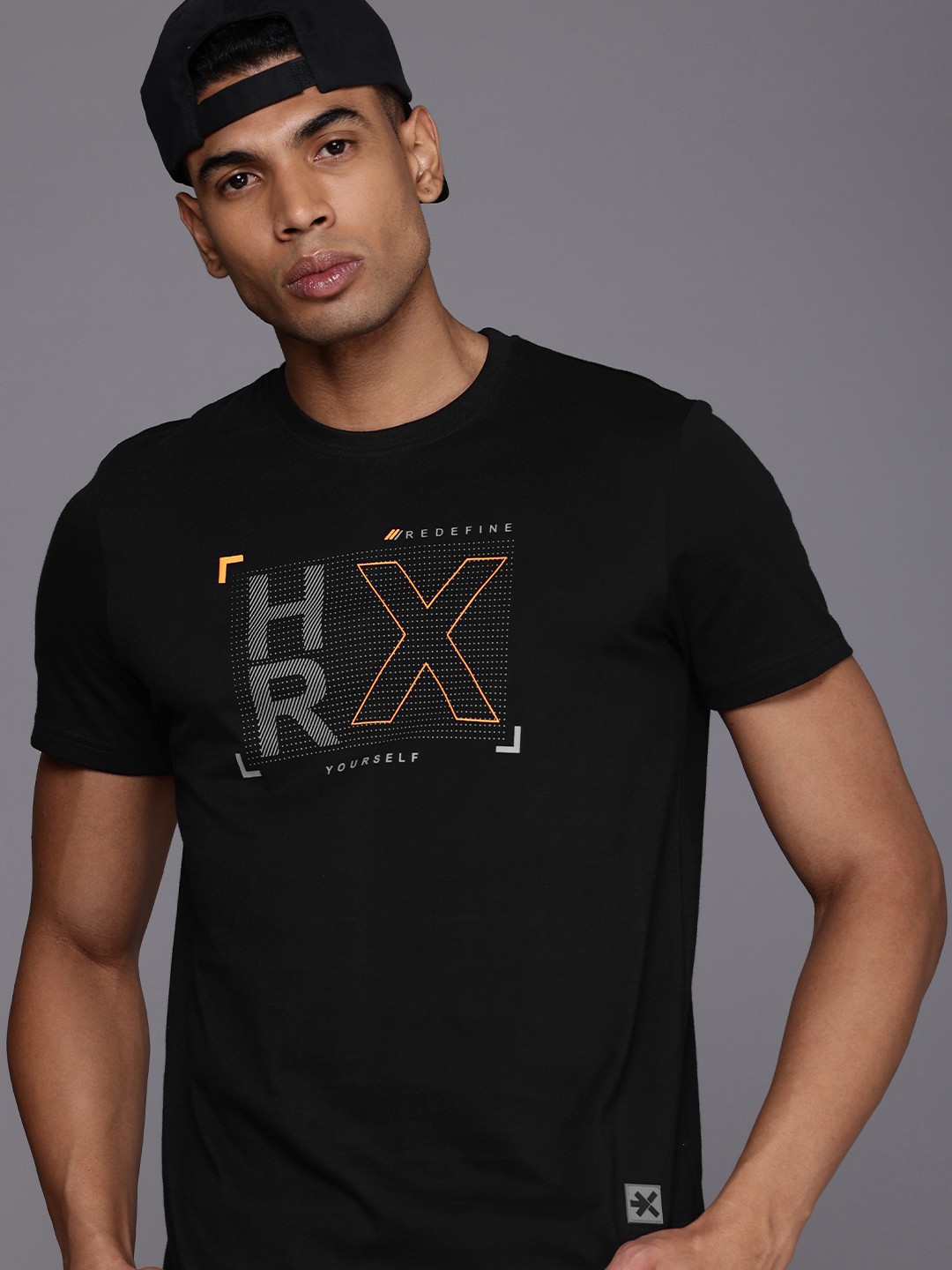 

HRX by Hrithik Roshan Men Brand Logo Printed T-shirt, Black