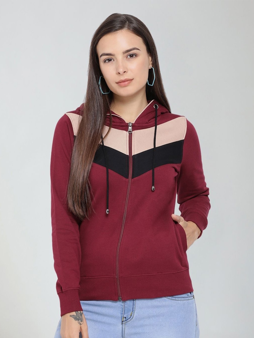 

Moda Elementi Colourblocked Sweatshirt, Maroon