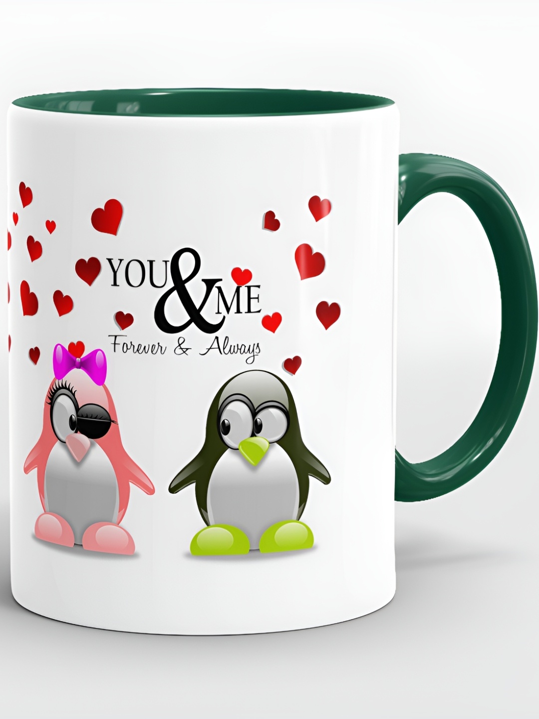 

SUBLIKRAFT Green & White Printed Ceramic Glossy Mugs