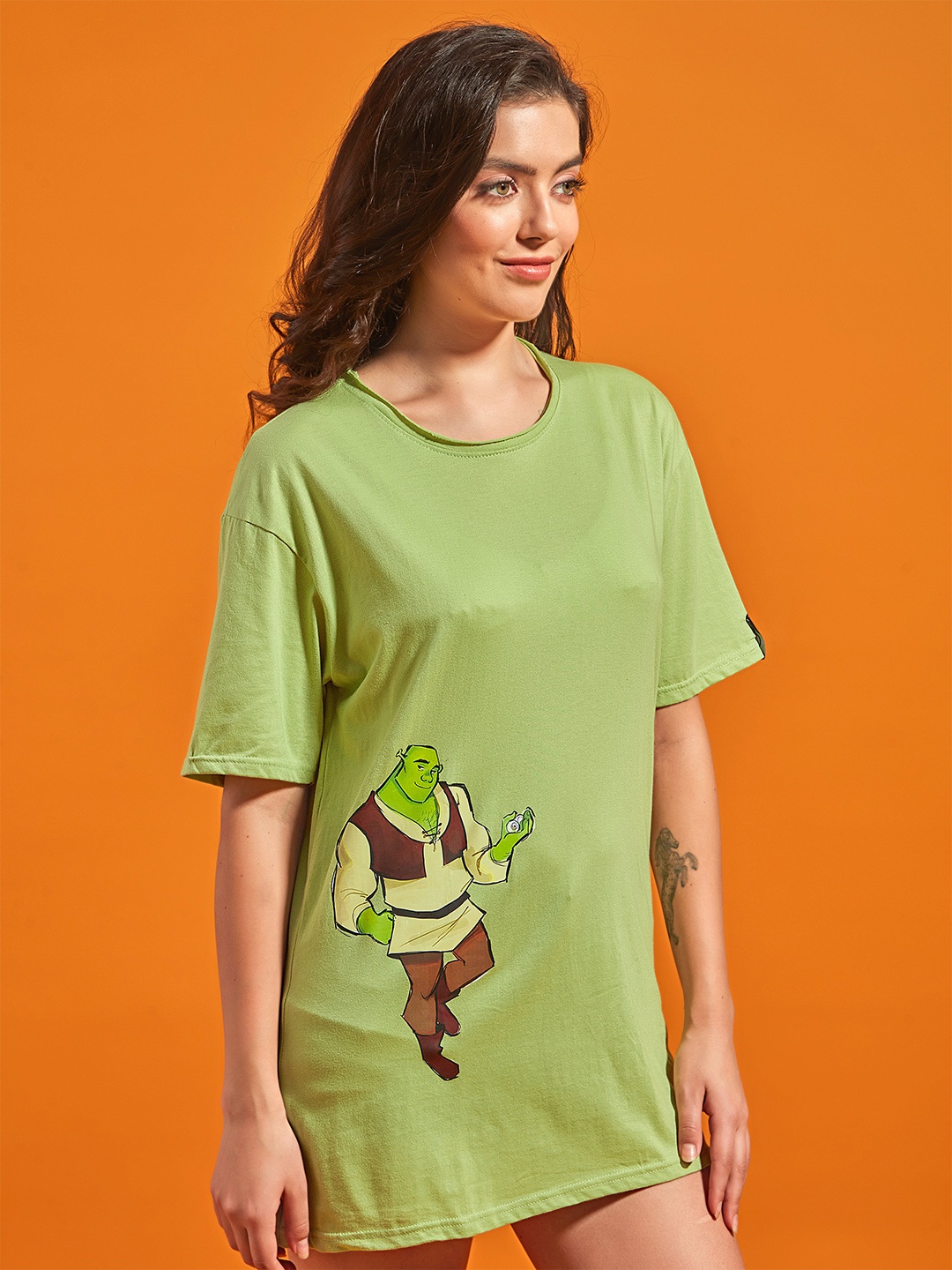 

STHULAS Graphic Printed Cotton T-shirt, Green