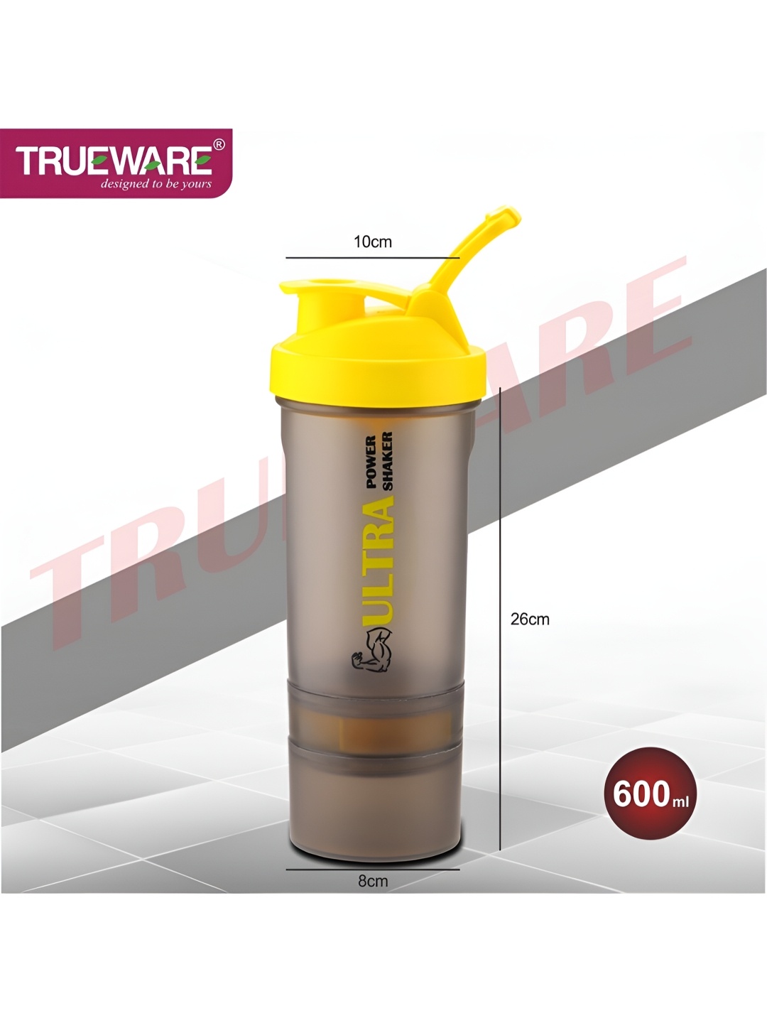 

Trueware Brown Plastic Shaker Water Bottle 600 ml