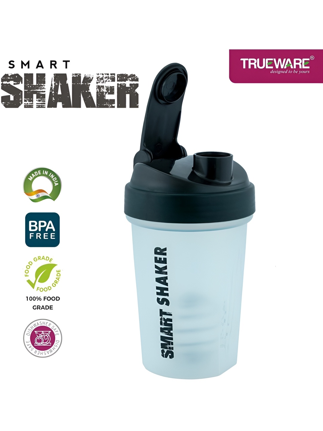 

Trueware Blue & Black Printed Dishwasher Safe Shaker 500m