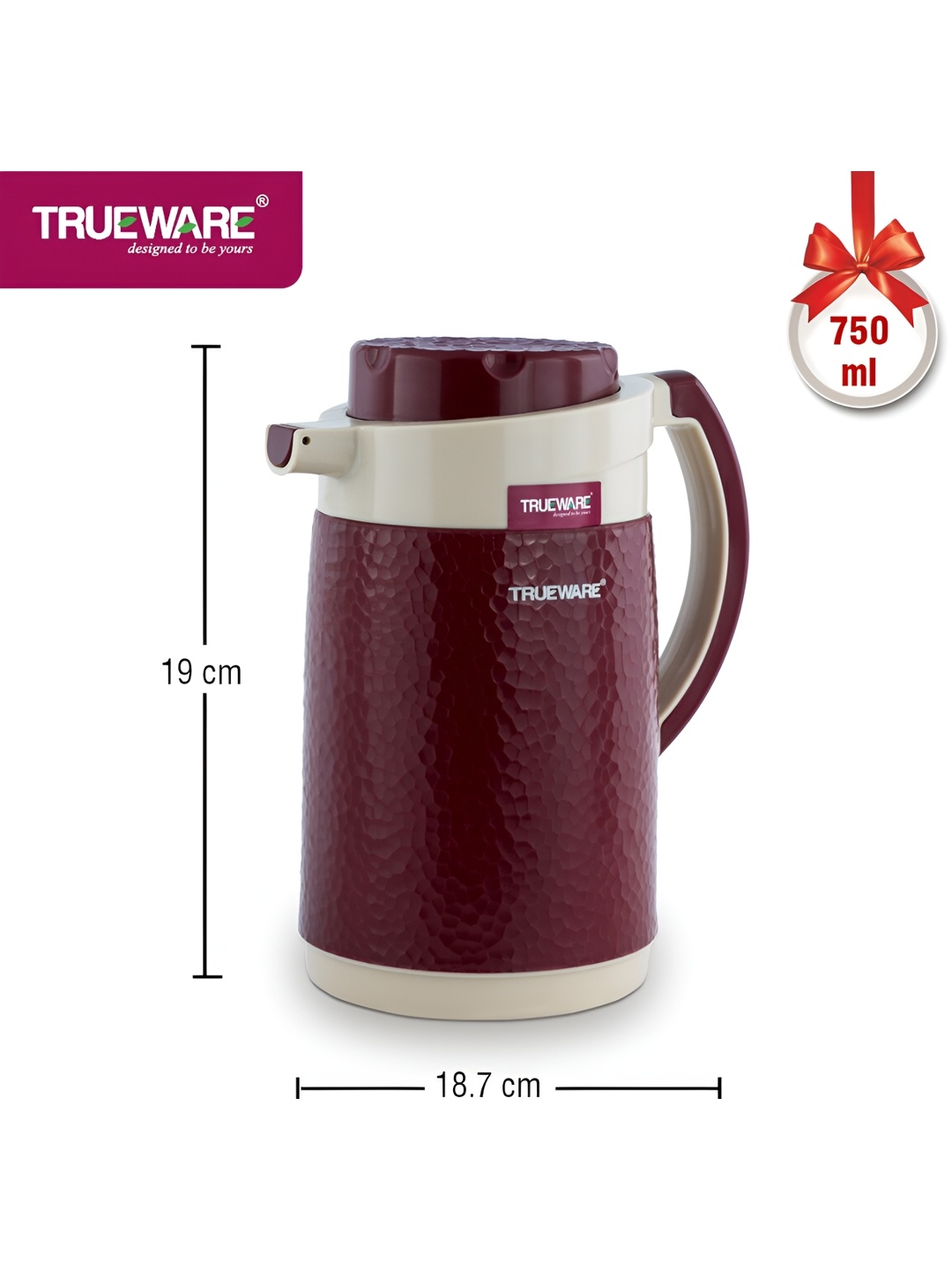 

Trueware Maroon Flask Water Bottle 750 ml