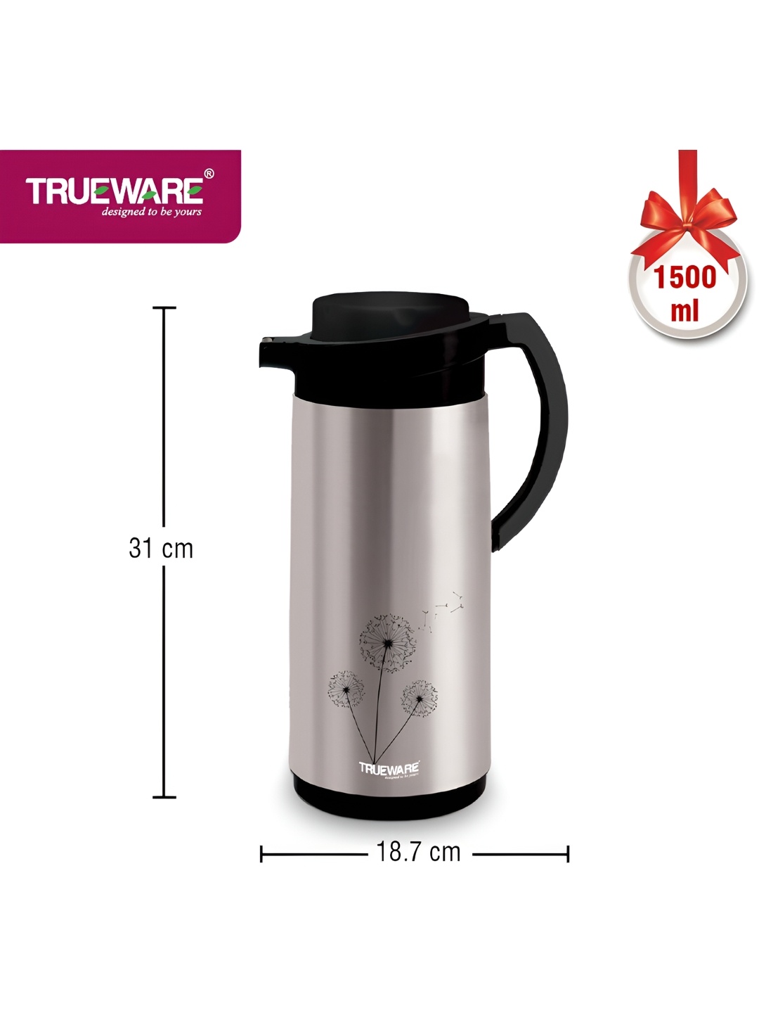 

Trueware Steel Stainless Steel Water Bottle 1.5L