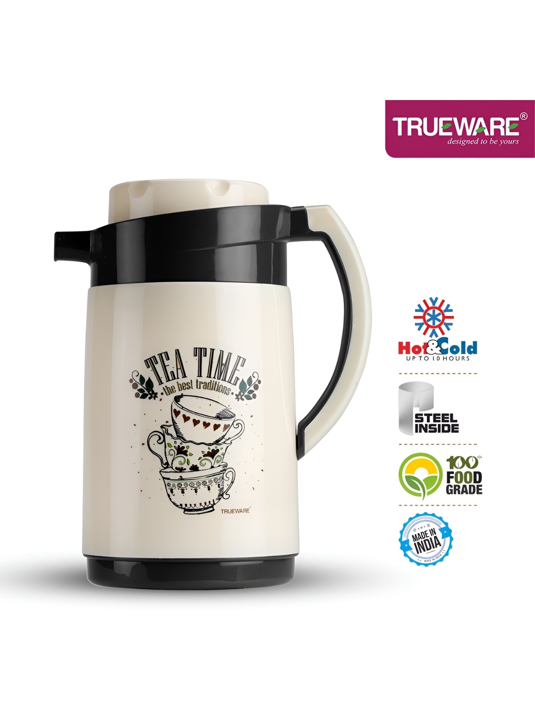 

Trueware Off White Flask Water Bottle 1L