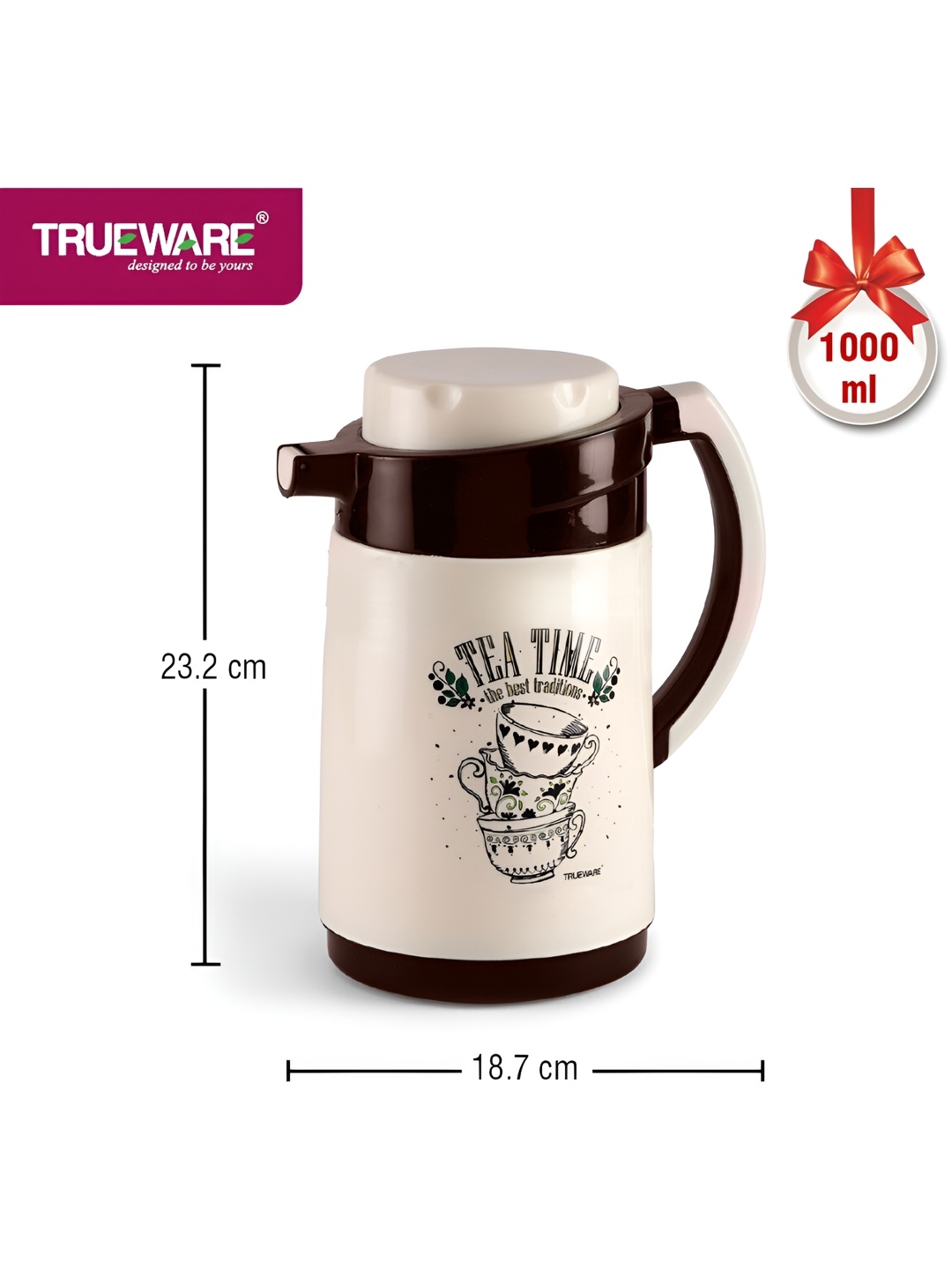 

Trueware Brown & Beige Stainless Steel Water Bottle 1 Ltr