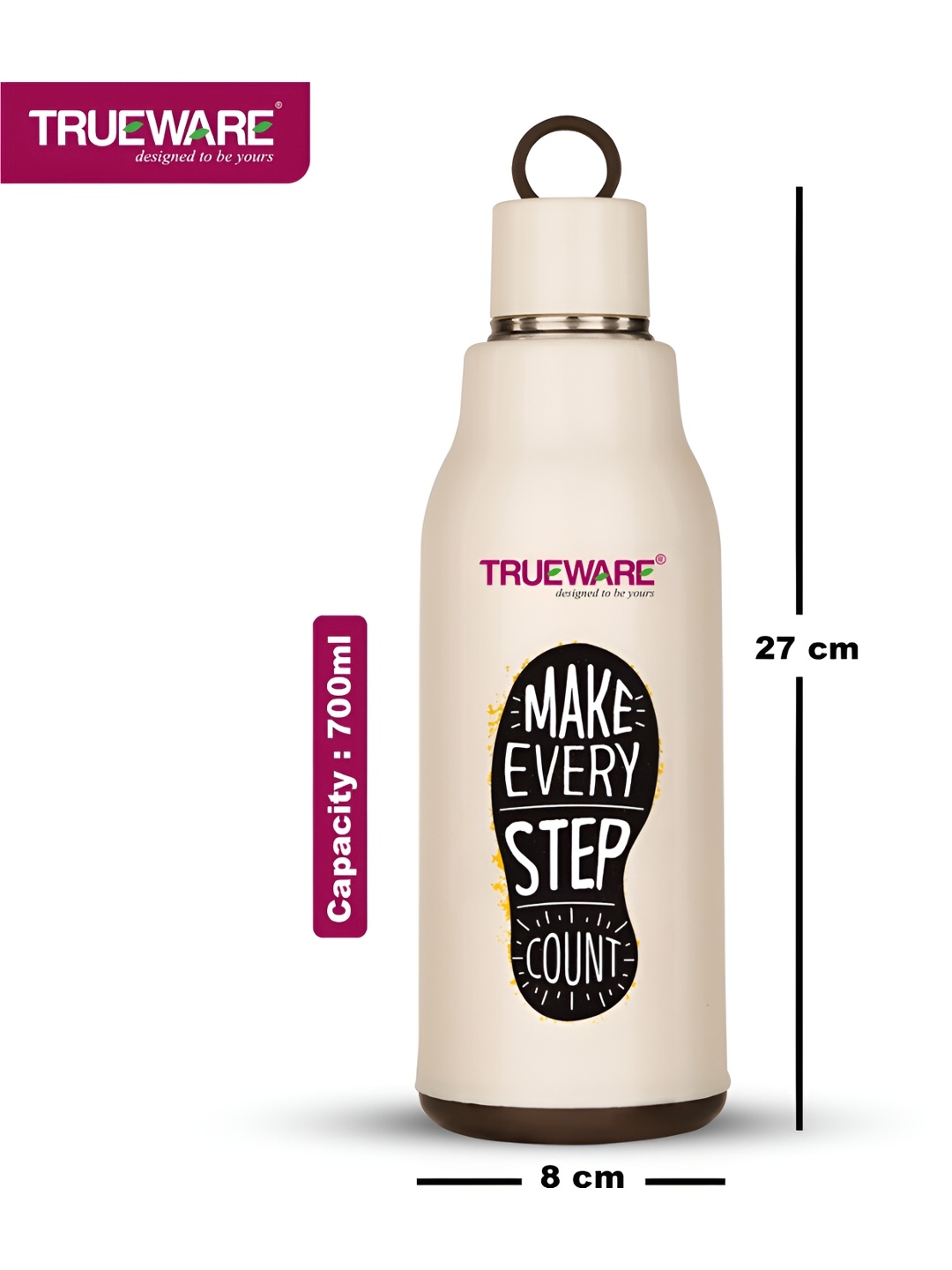 

Trueware Off White Stainless Steel Water Bottle 700 ml