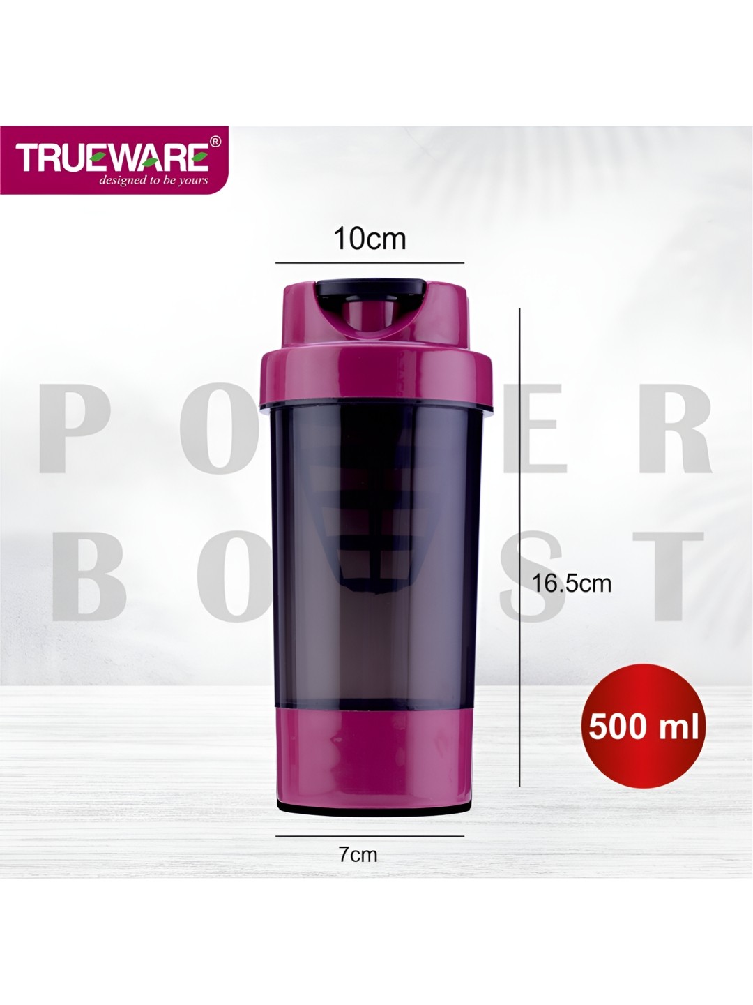 

Trueware Pink Shaker Water Bottle 500 ml