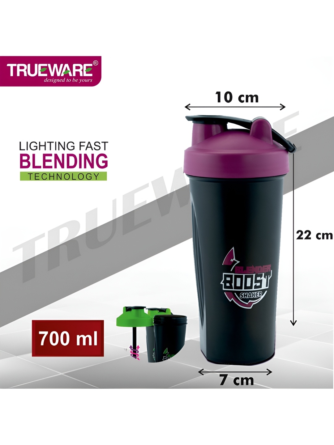 

Trueware Purple shaker Water Bottle 700 ml