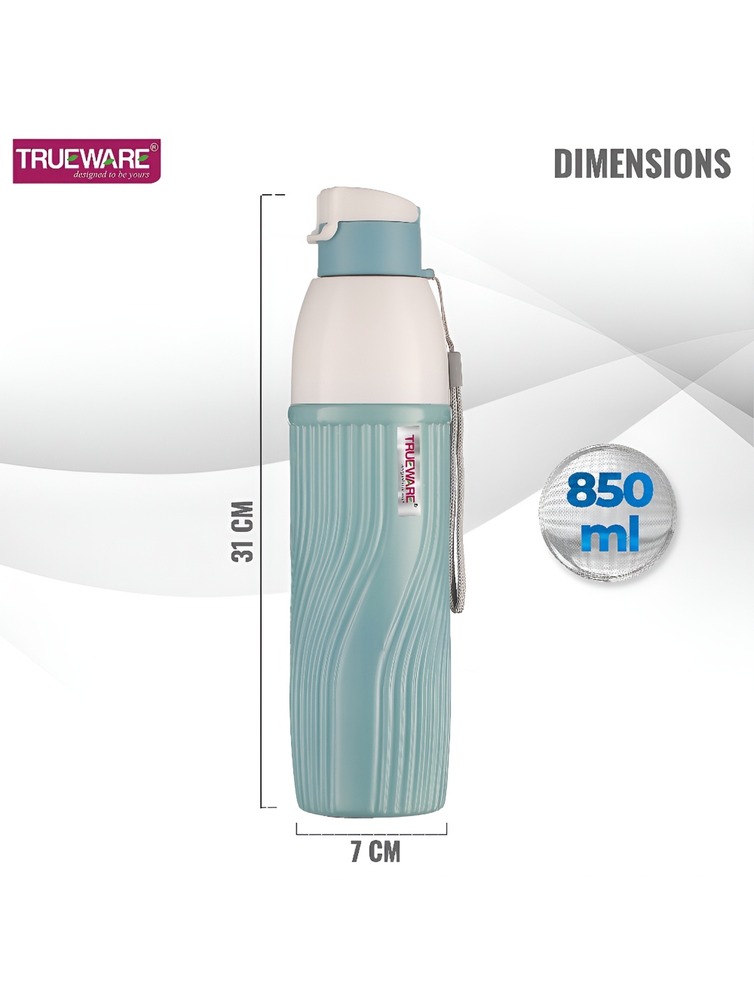 

Trueware Blue & White Regular Water Bottle 850 ml
