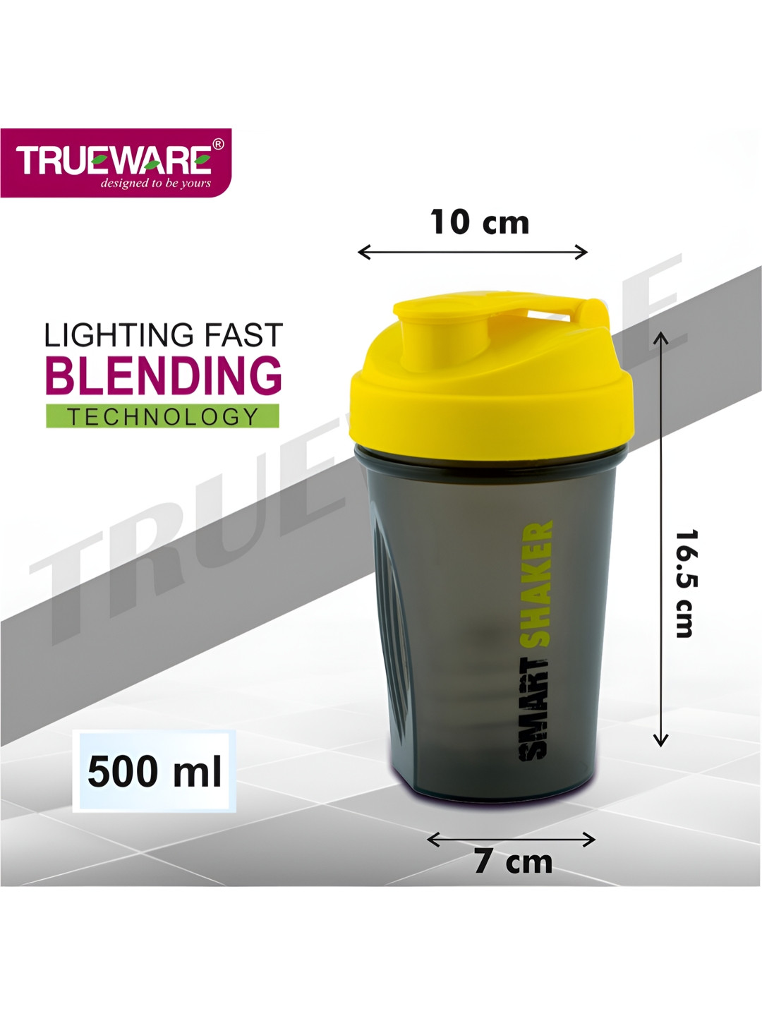 

Trueware Yellow Plastic Shaker Water Bottle 500 ml