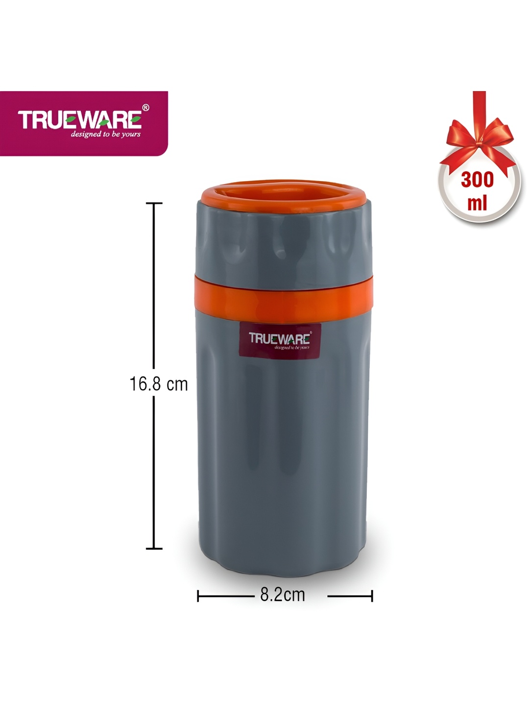 

Trueware Grey Flask Water Bottle 300 ml