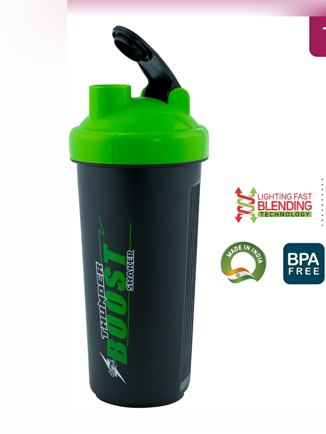 

Trueware Black & Green Regular Water Bottle 700 ml