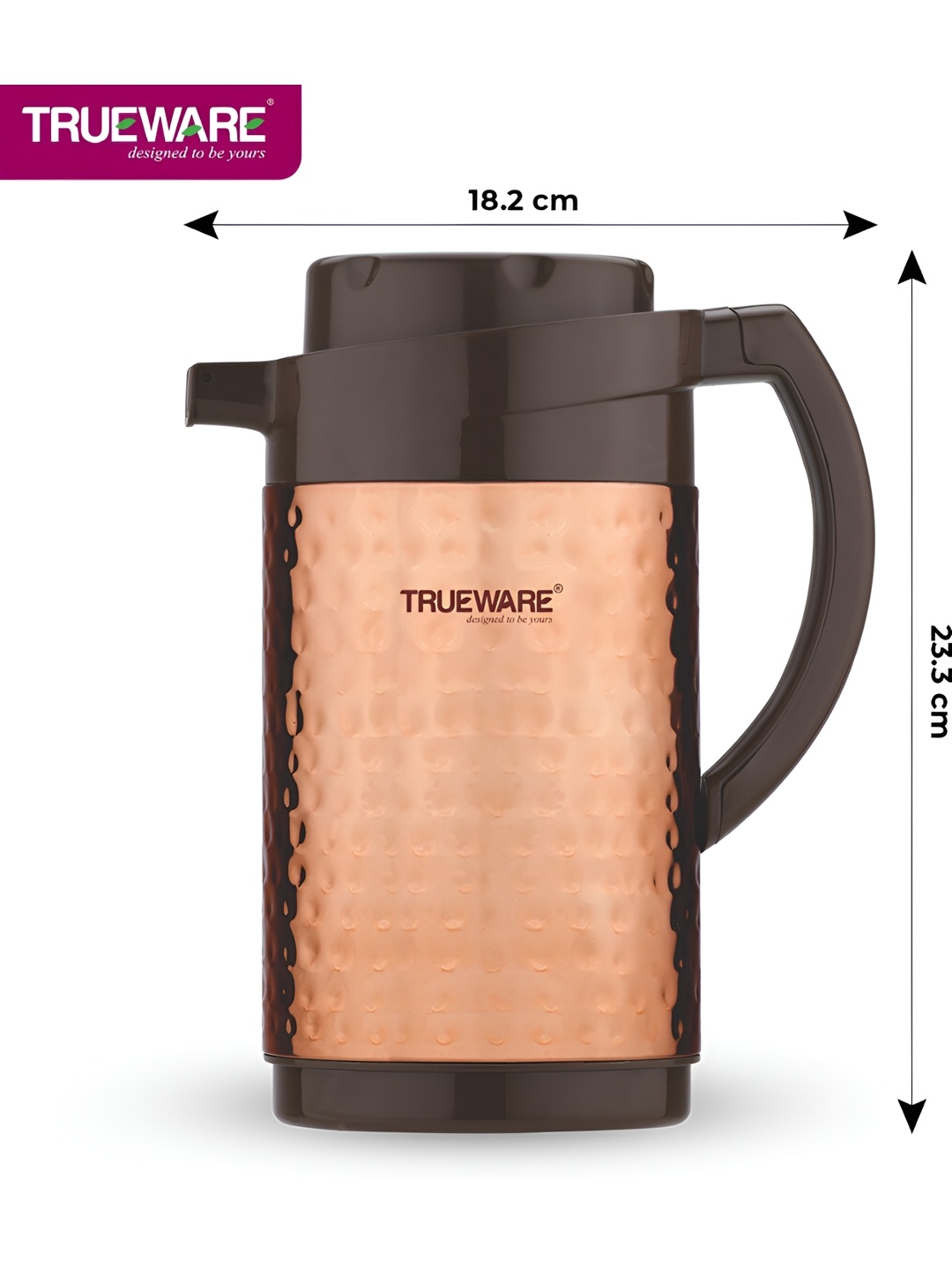 

Trueware Copper Toned Copper Flask Water Bottle 750 ml