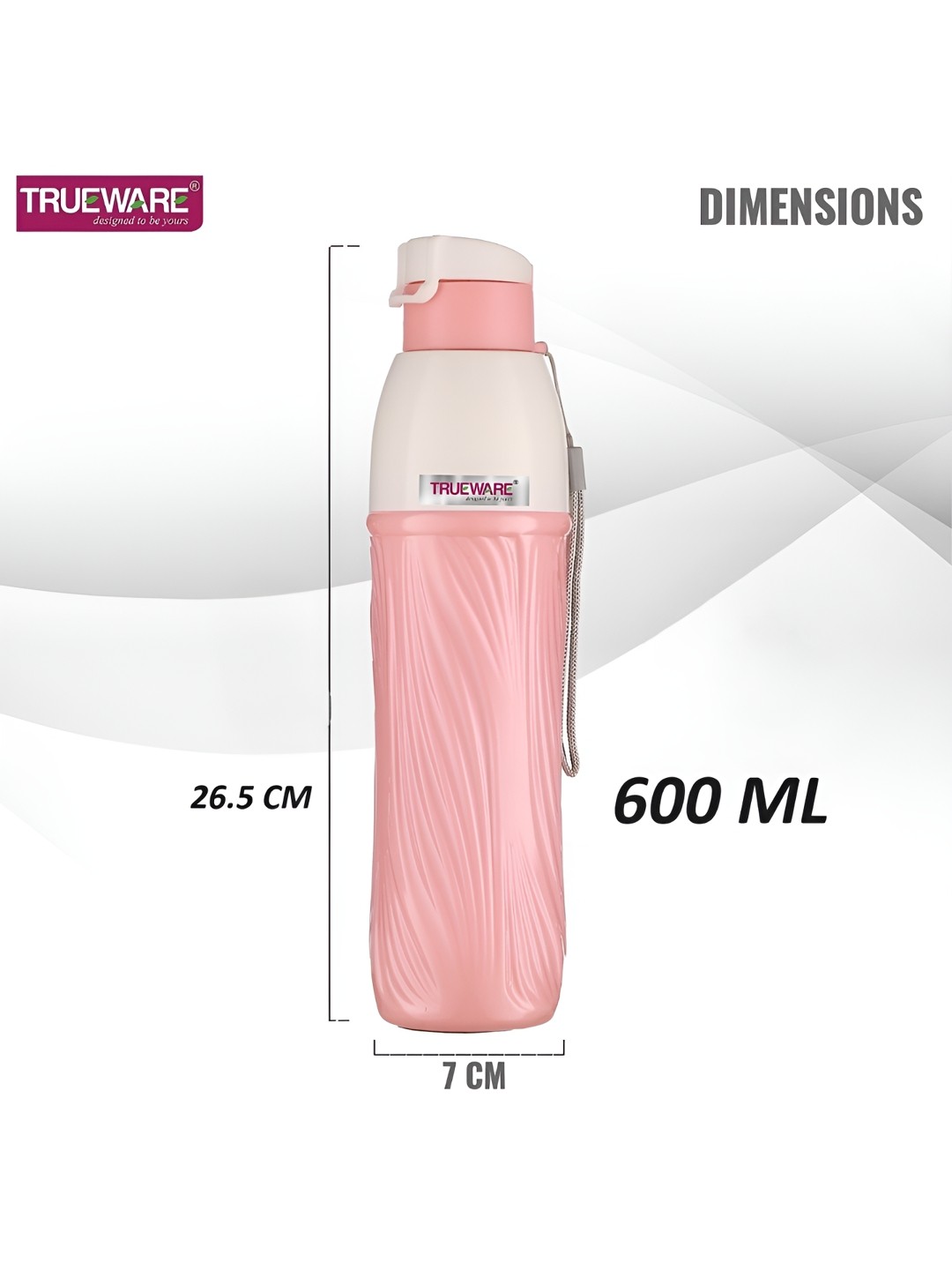 

Trueware Pink Regular Water Bottle 600 ml