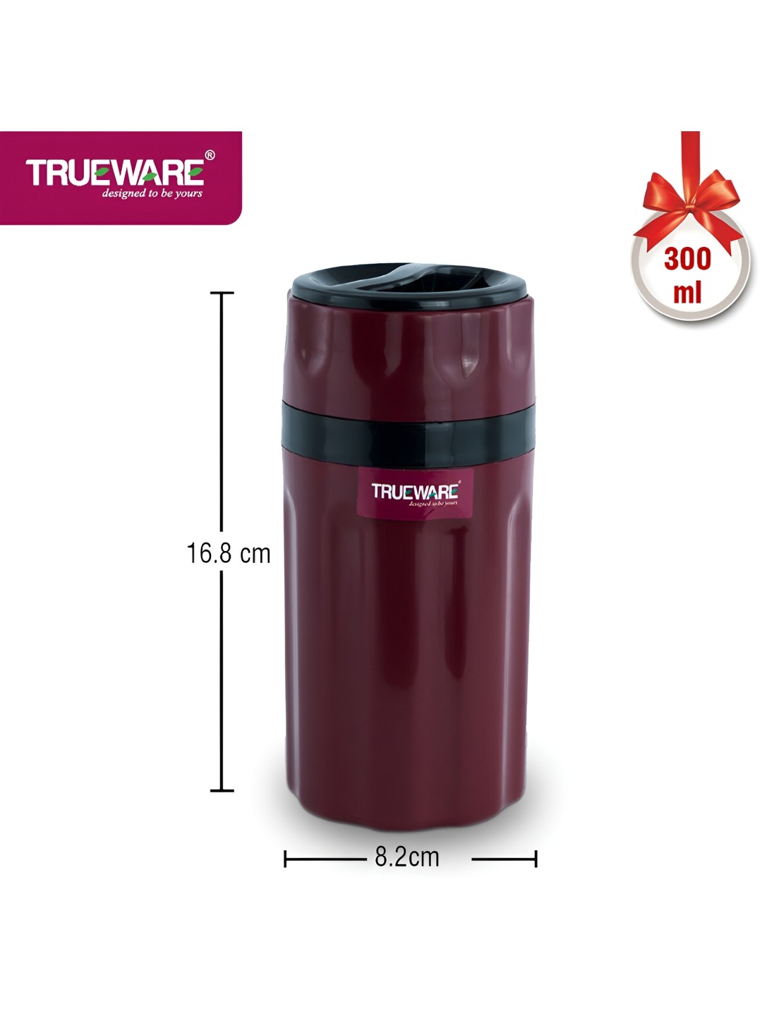 

Trueware Maroon Flask Water Bottle 300 ml