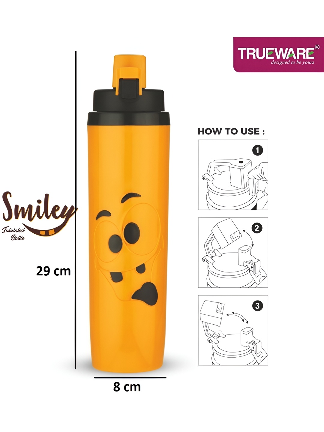 

Trueware Orange Regular Water Bottle 800 ml