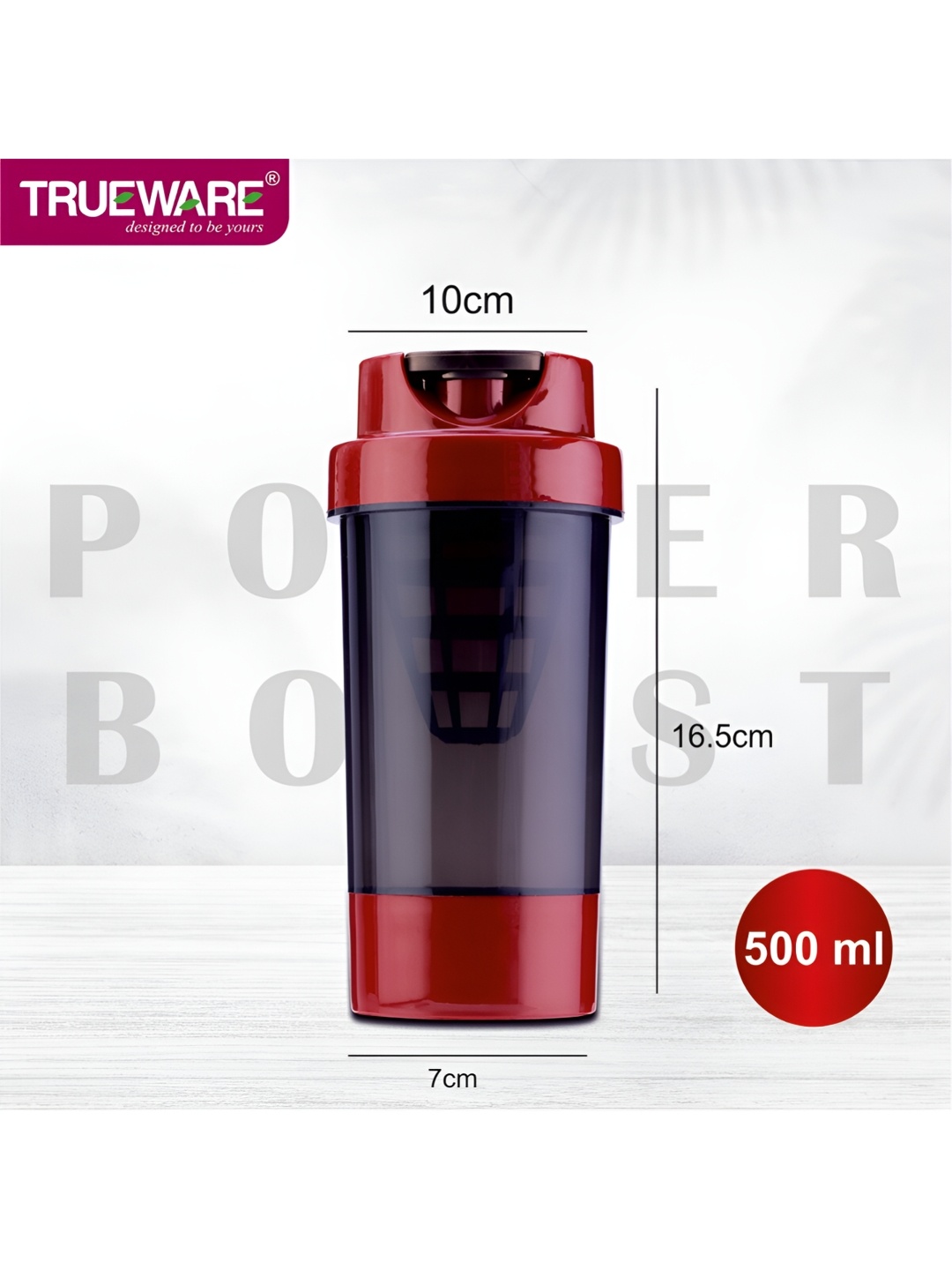 

Trueware Red Shaker Water Bottle 500 ml