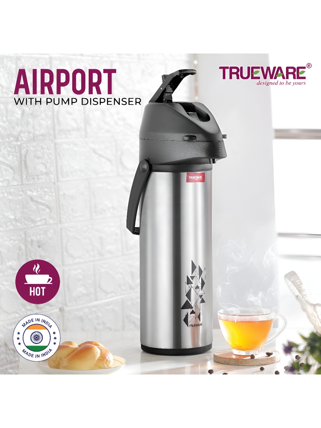 

Trueware Silver-Toned Stainless Steel Water Bottle