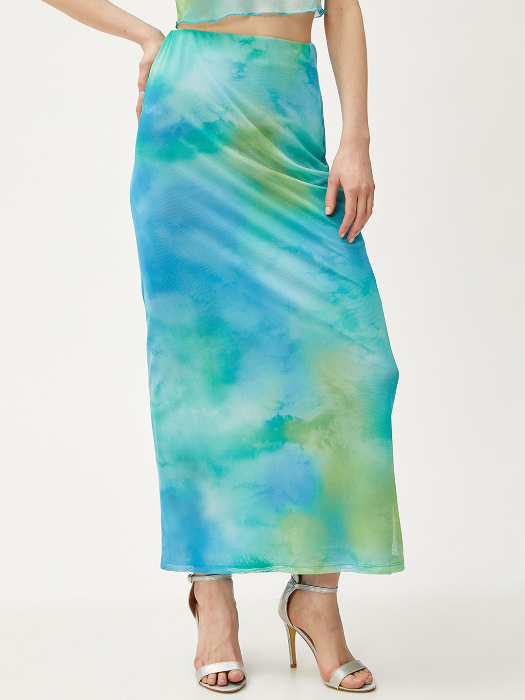 

Koton Printed Maxi Straight Skirts, Green