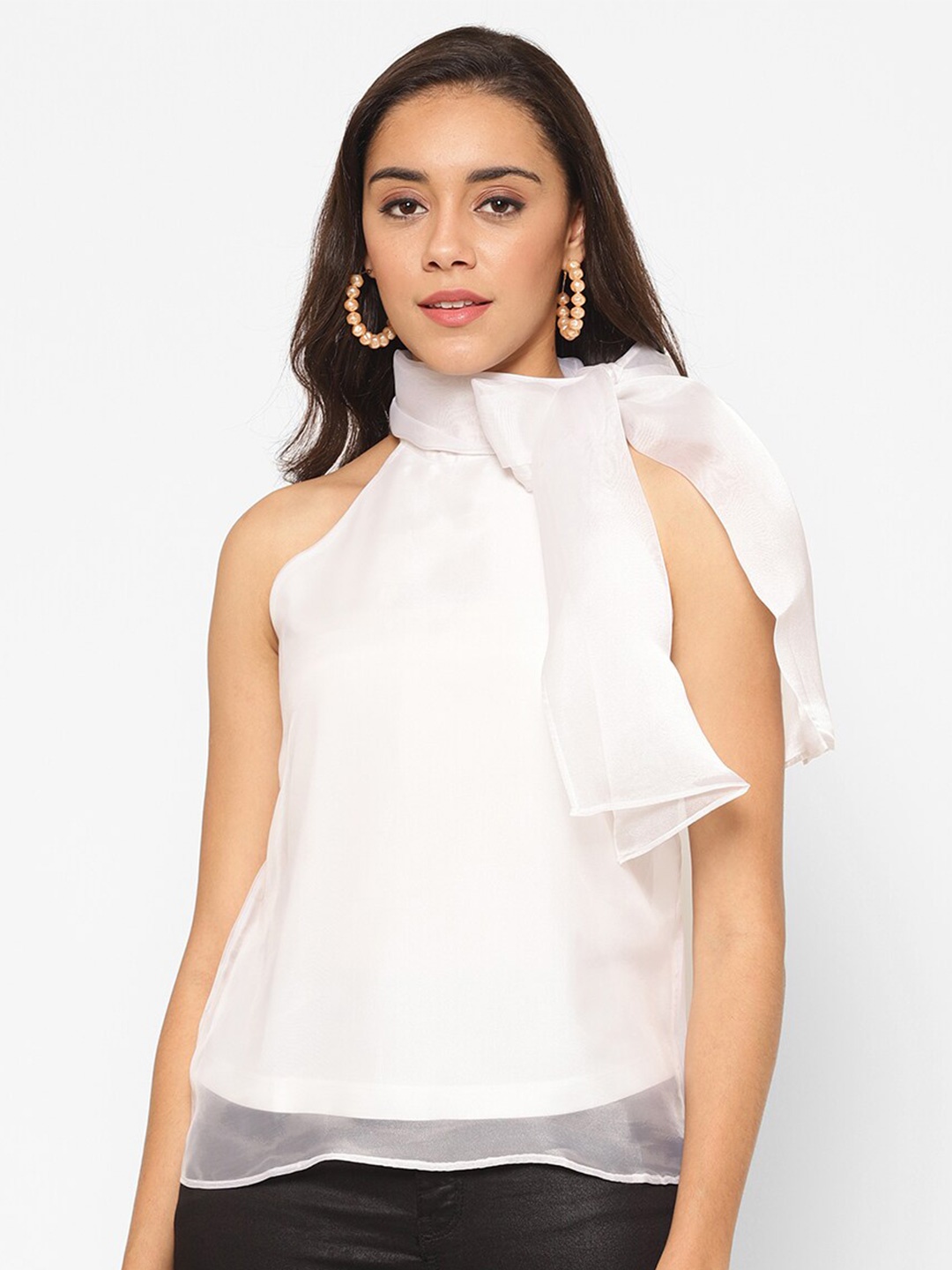 

HOUSE OF KKARMA High Neck Top, White