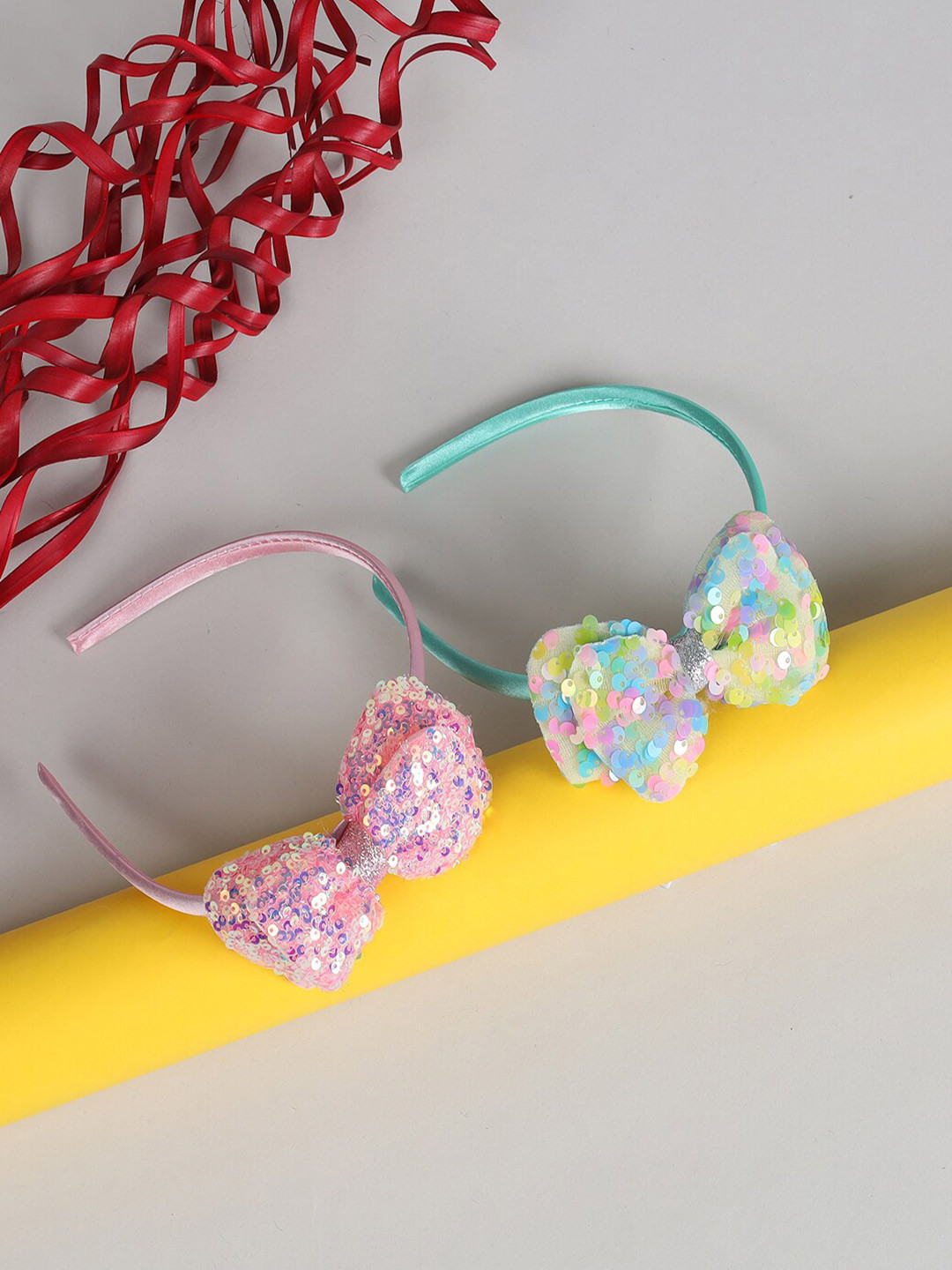 

Jewelz Girls Set of 2 Embellished Hairband, Pink