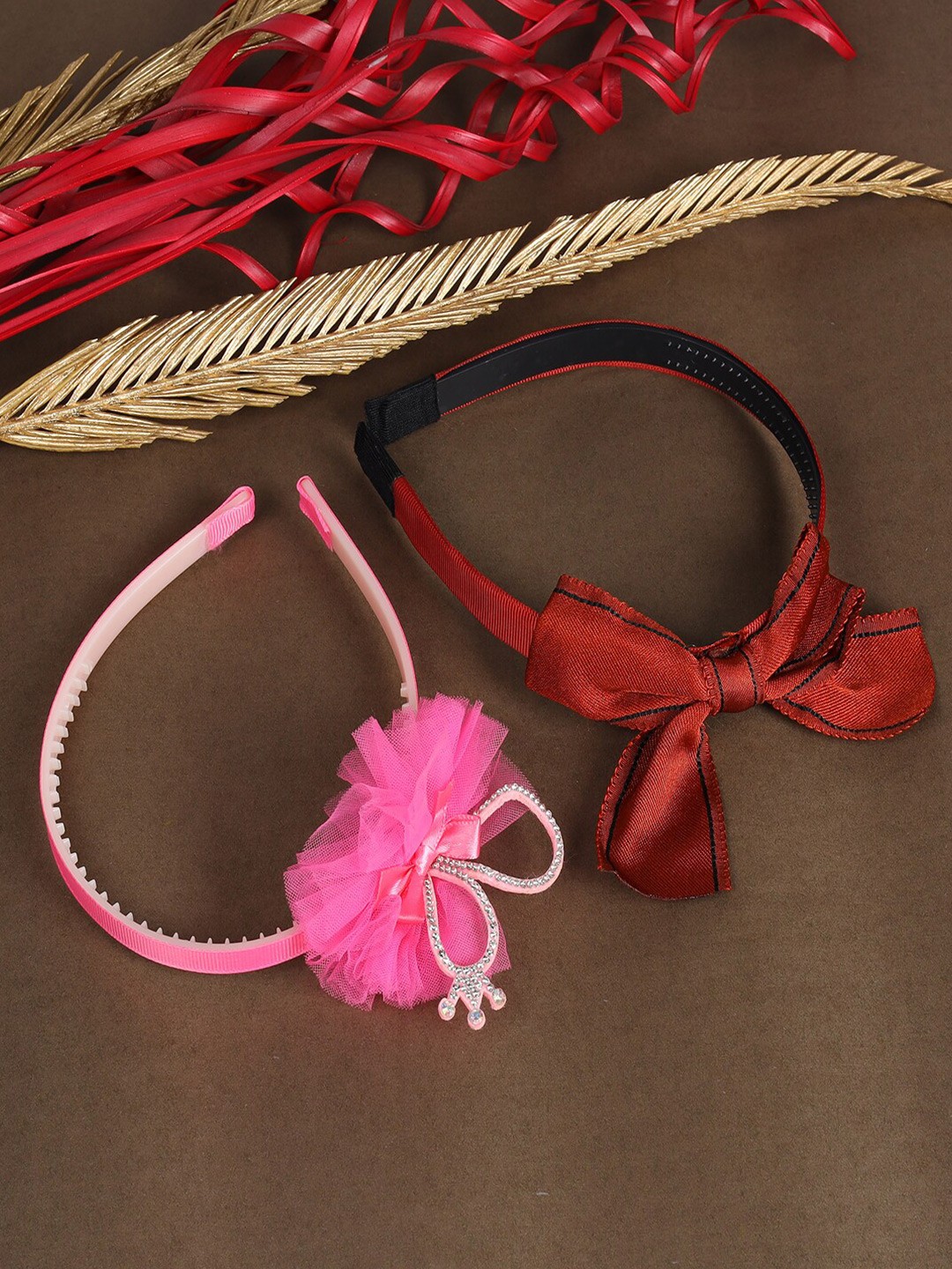 

Jewelz Girls Set of 2 Embellished Hairband, Pink