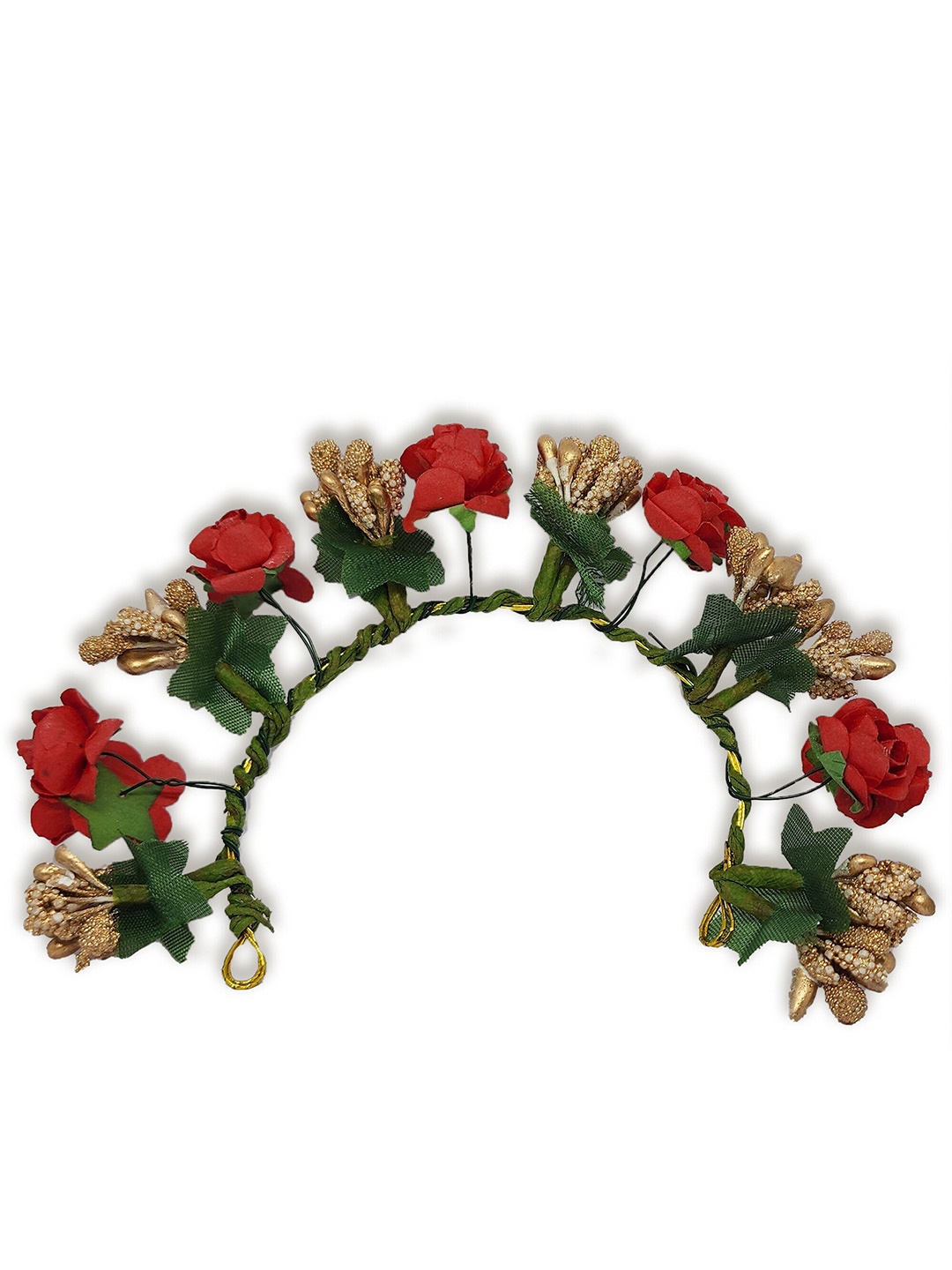 

Comet Busters Women Artificial Rose Flower Gajra Bumpit Hair Pin, Red