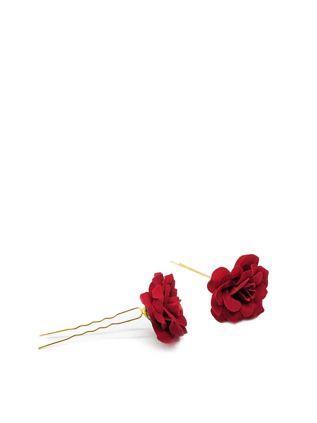 

Comet Busters Women Artificial Rose Flower Hairstick, Red