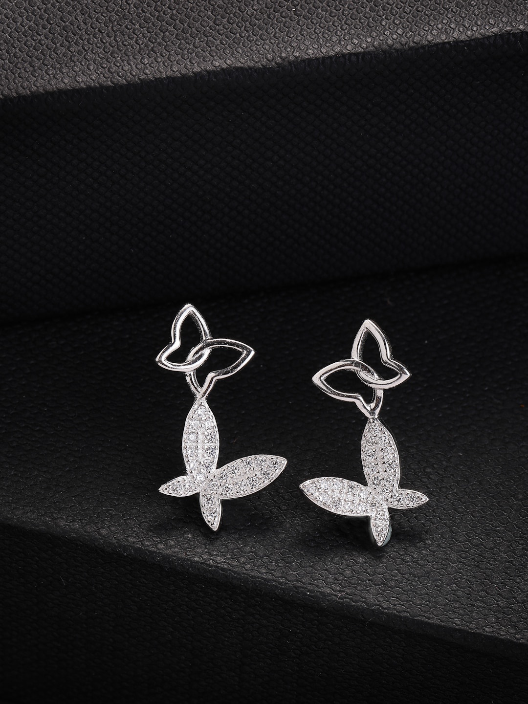 

PRIONI Rhodium-Plated 925 Sterling Silver Cubic Zirconia Drop Earrings