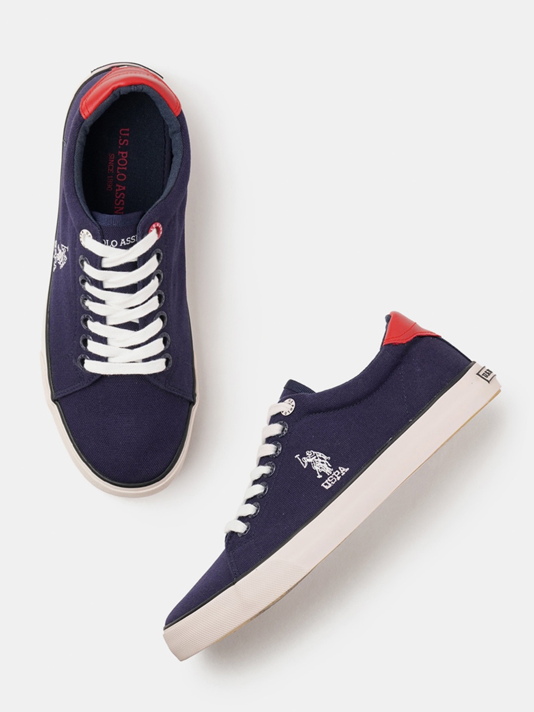 

U.S. Polo Assn. Men Round Toe Canvas Sneakers, Navy blue