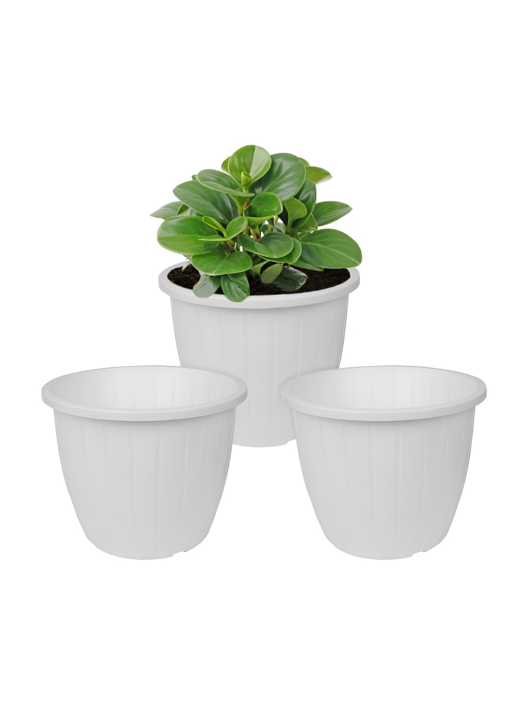 

Kuber Industries 3 Pieces White Duro Flower Planters