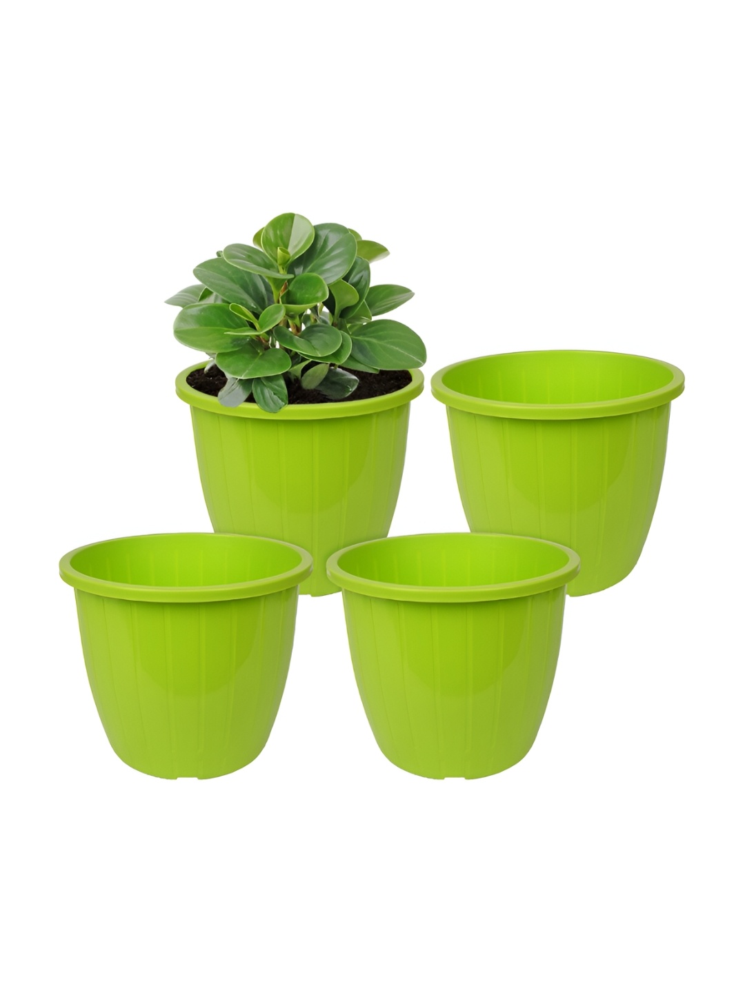

Kuber Industries Green 4 Pieces Duro Flower Planters