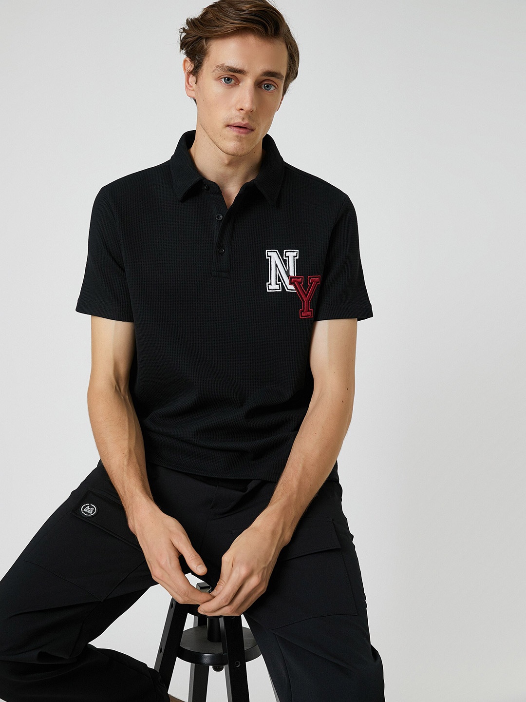 

Koton Polo Collar Short Sleeves T-shirt, Black