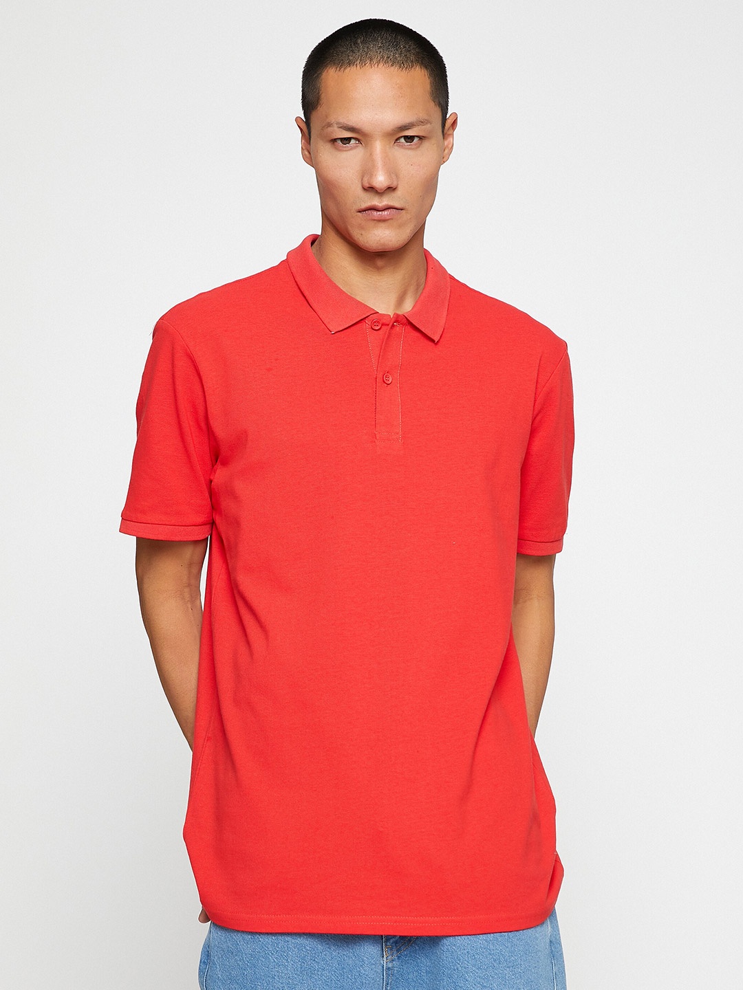 

Koton Polo Collar Short Sleeves Cotton T-shirt, Red