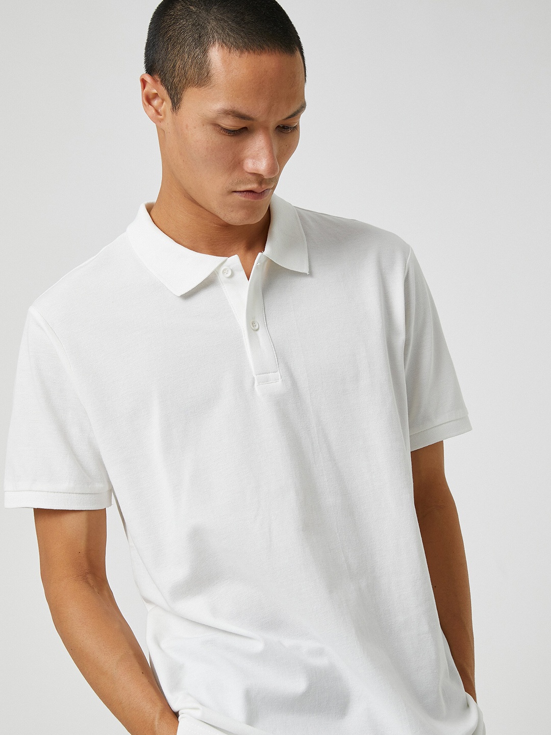 

Koton Polo Collar Short Sleeves Cotton T-shirt, White