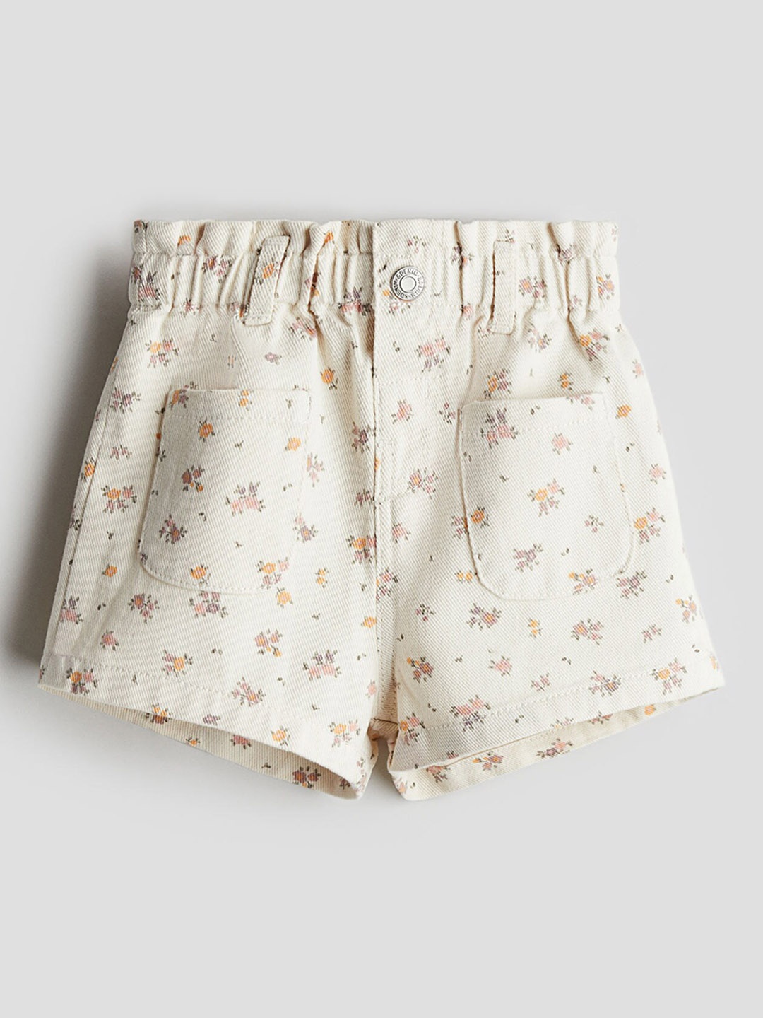 

H&M Girls Pure Cotton Patterned Twill Shorts, White