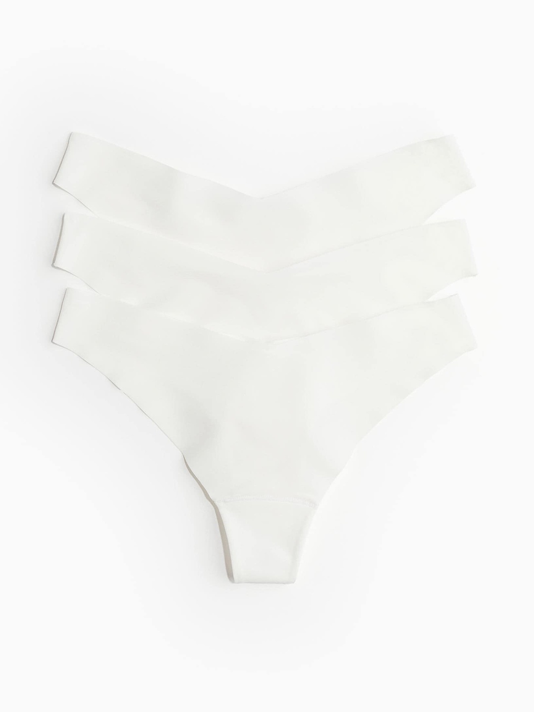

H&M Women 3-Pack Invisible Thong Briefs, White
