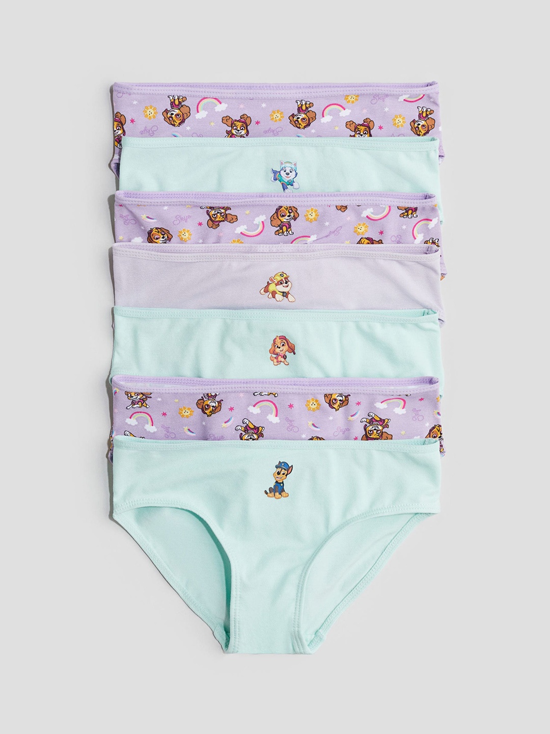 

H&M Girls 7-Pack Cotton Briefs, Purple