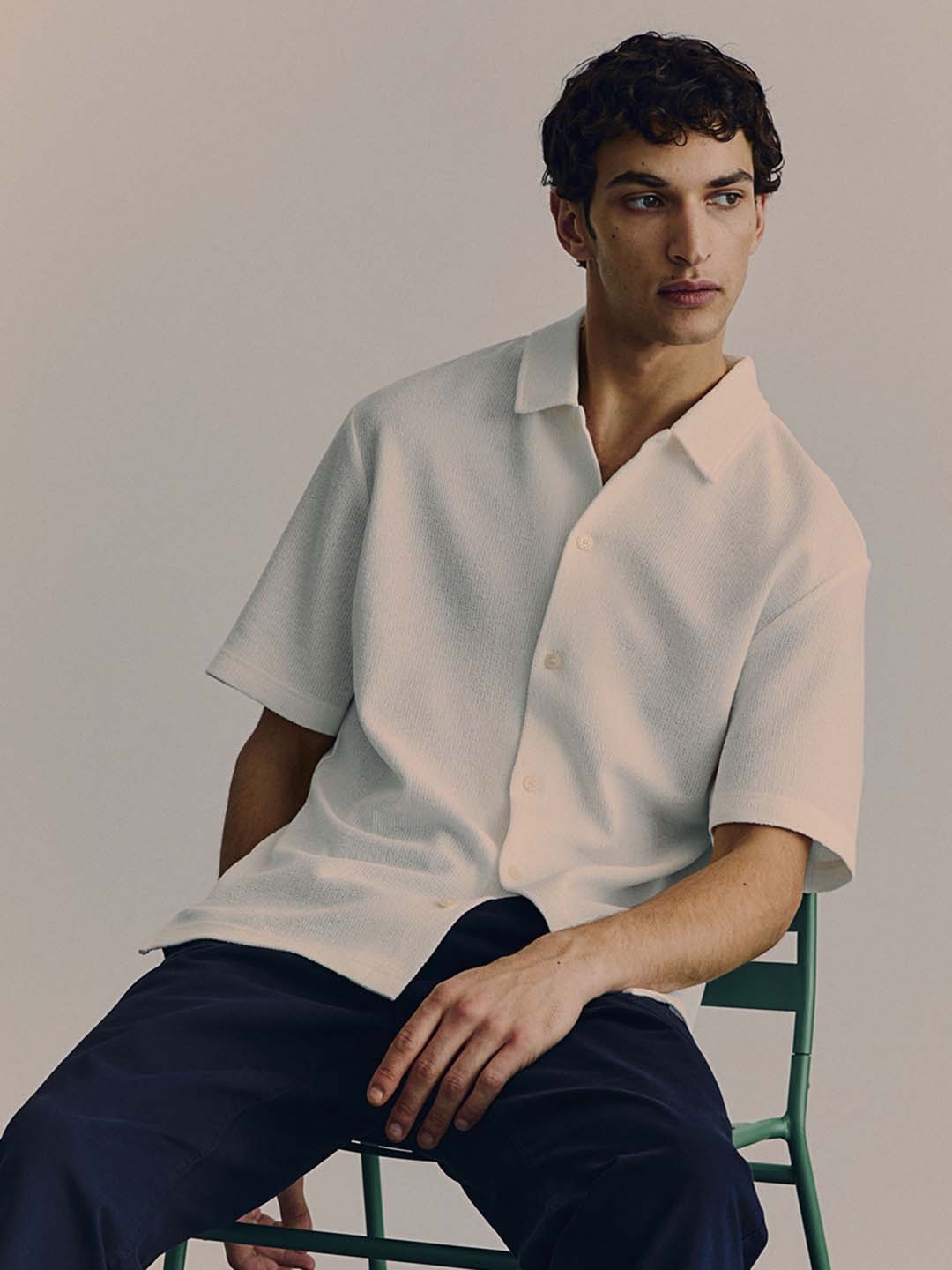 

H&M Regular Fit Short-Sleeved Jersey Shirt, White