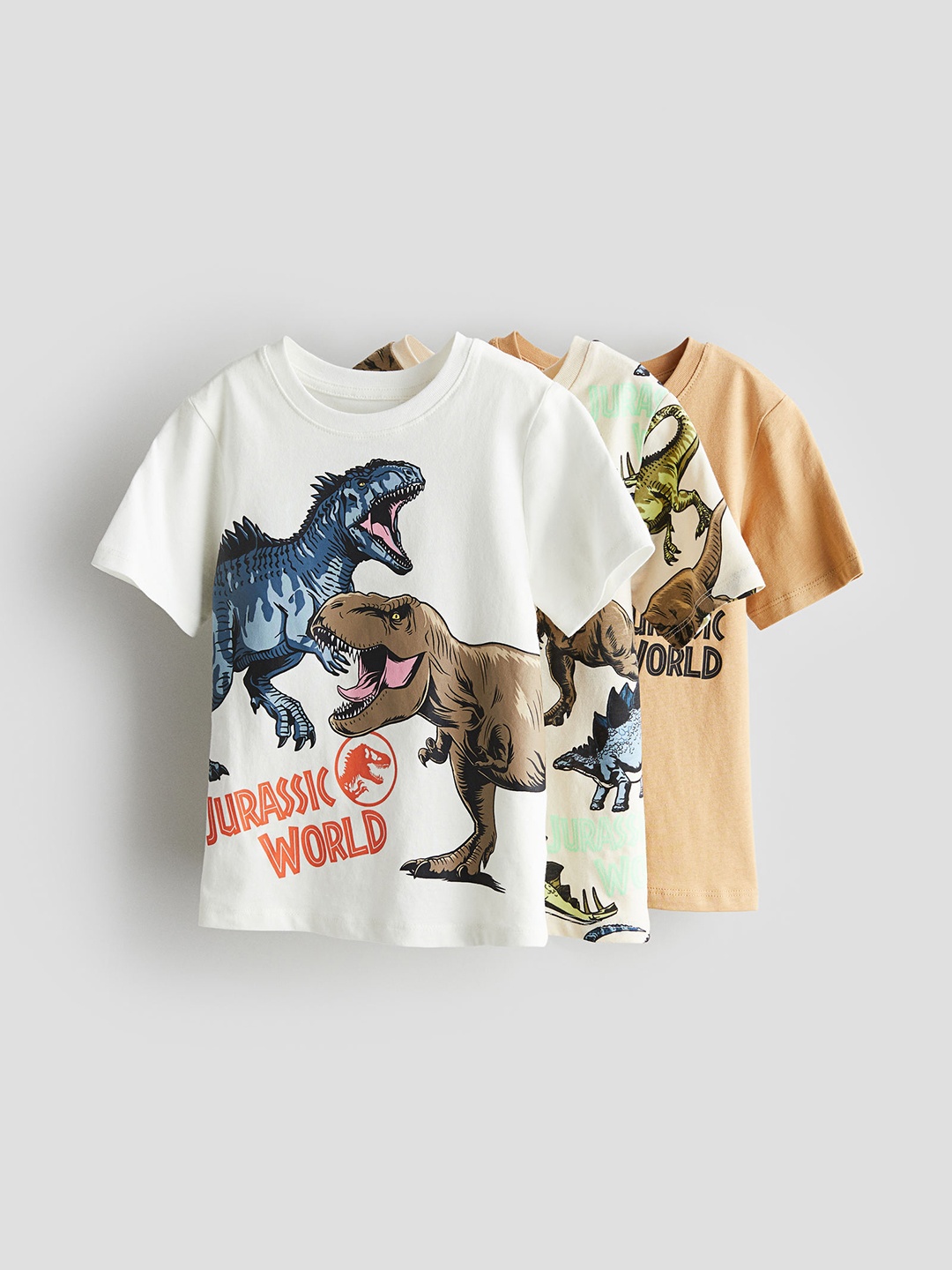 

H&M Boys 3-Pack Printed T-shirts, White
