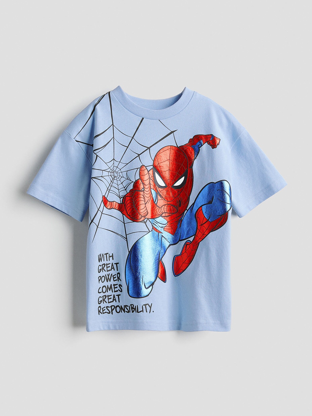 

H&M Boys Pure Cotton Printed T-Shirt, Blue