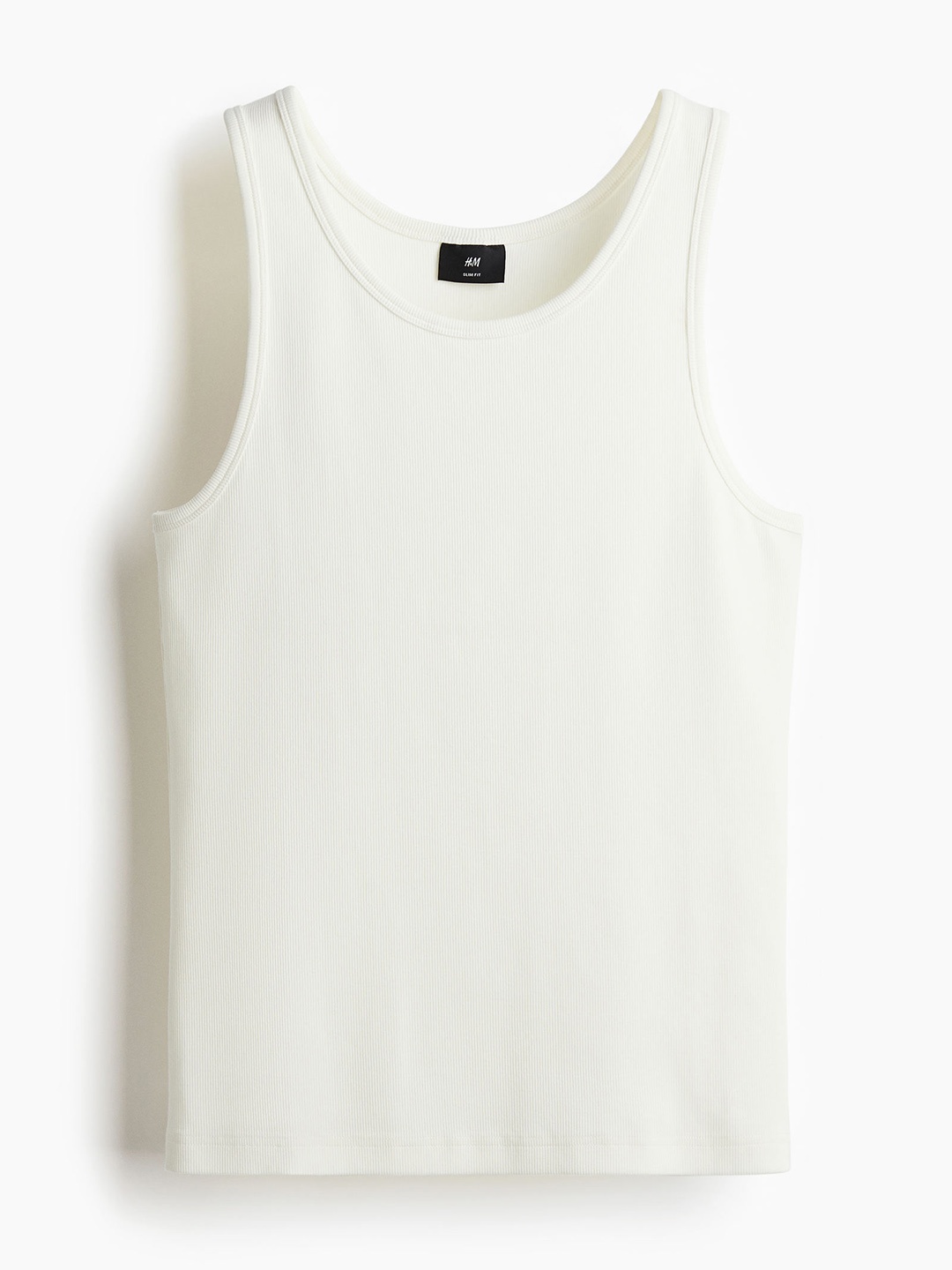 

H&M Men Slim Fit Ribbed Vest Top, White